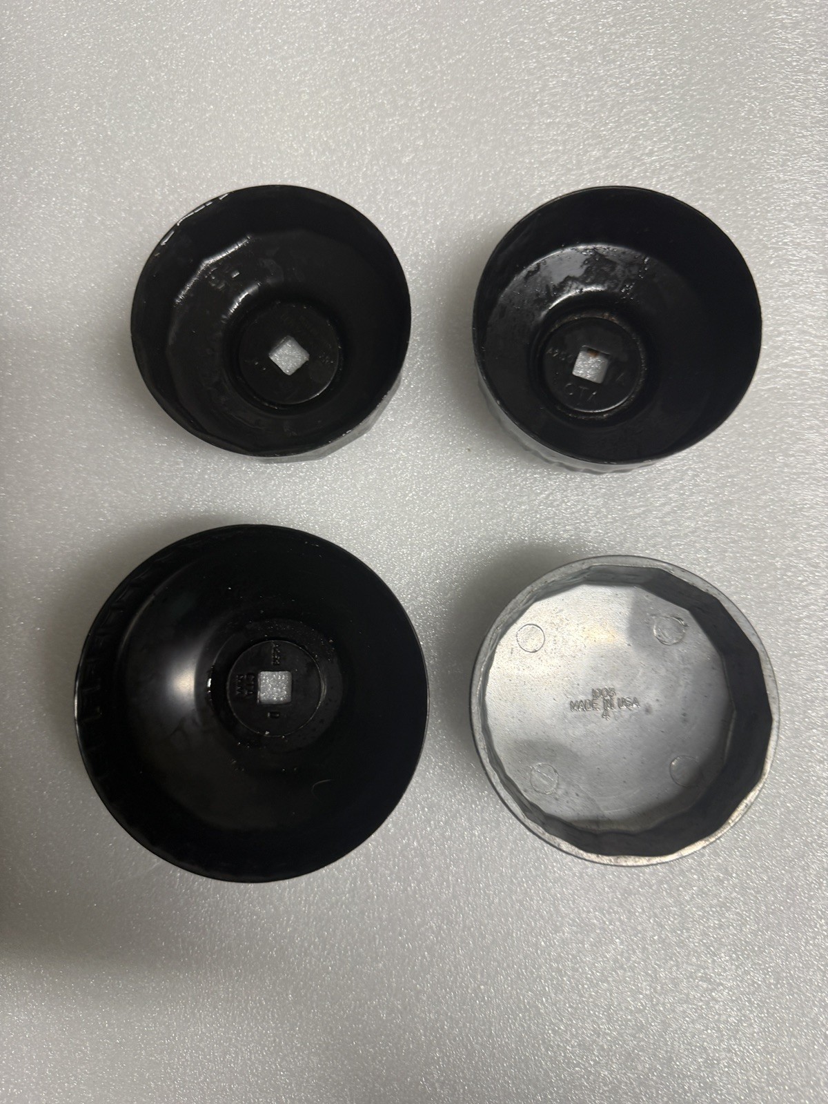 Four Oil Filter Cap Wrenches – 3/8” Drive – Made in USA – Fits Multiple Models