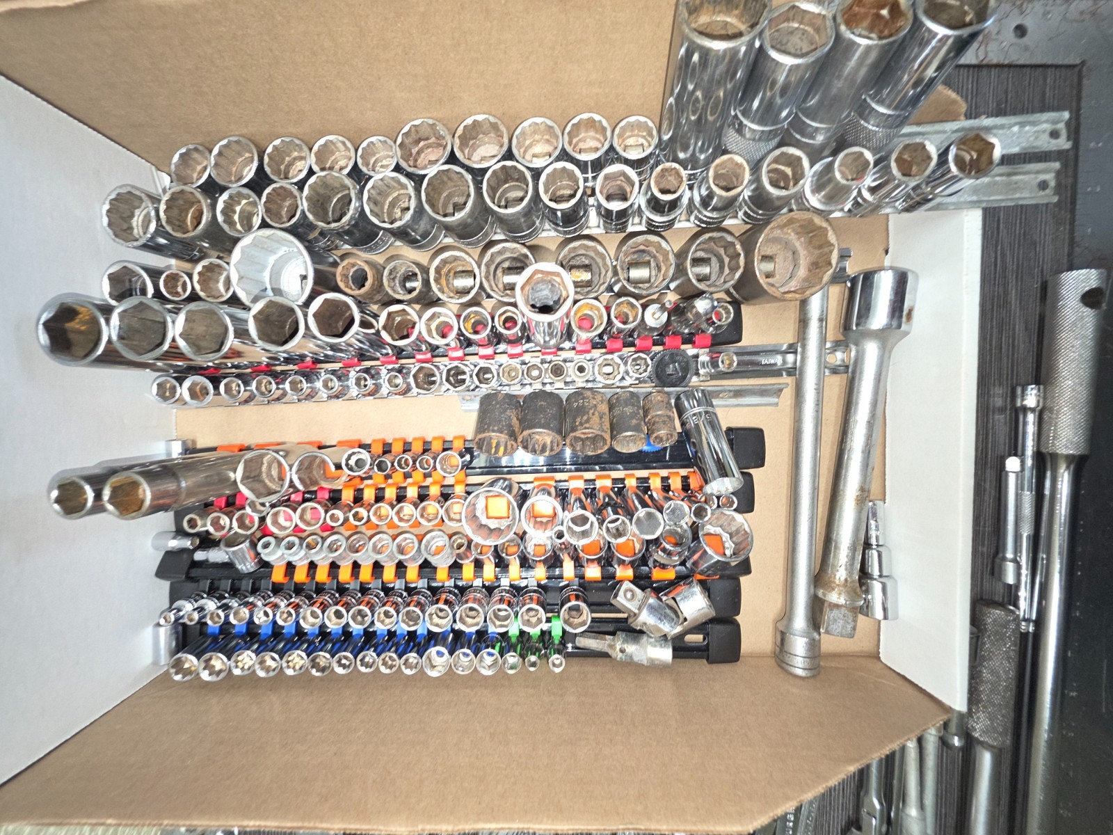 Lot of Misc Sockets, Ratchets, Extensions and Wrench’s – Sets are not complete