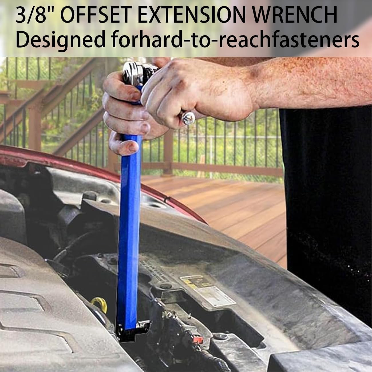 Ratchet Spanner Wrench Set Metric and Imperial System Offset Extension Tool