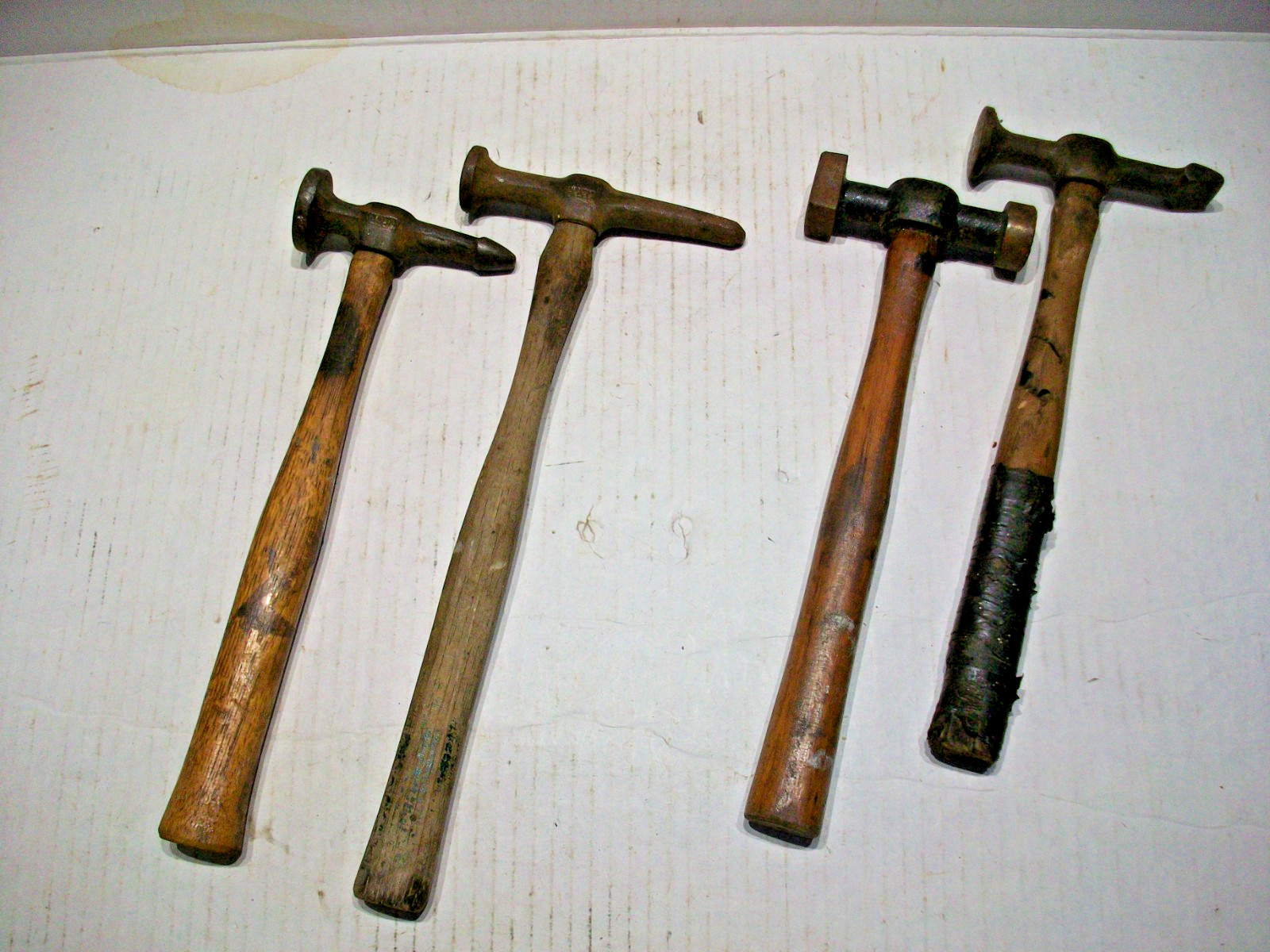 Lot of 4 Vintage Auto Body Hammers – (2) Fairmont, (2) unmarked