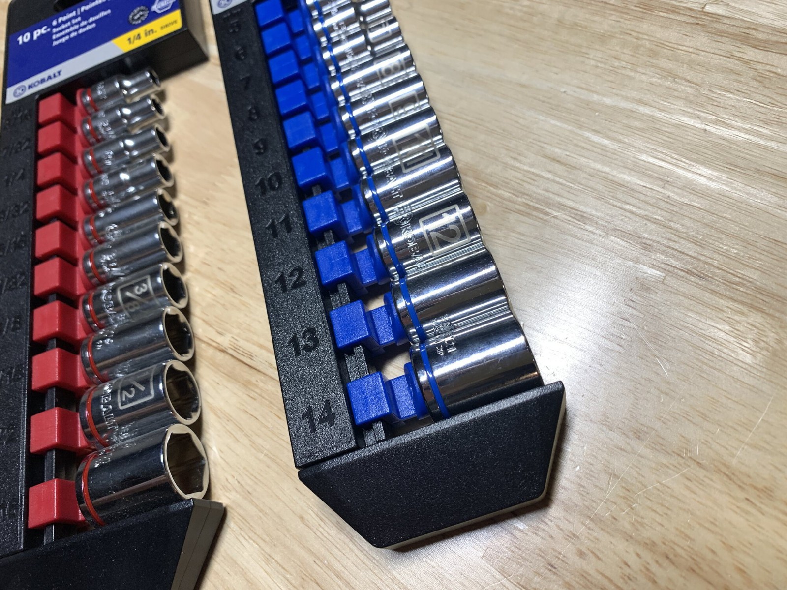 2 New Old Stock Kobalt 1/4″ Drive Socket Sets Metric & SAE 10-piece 6-point