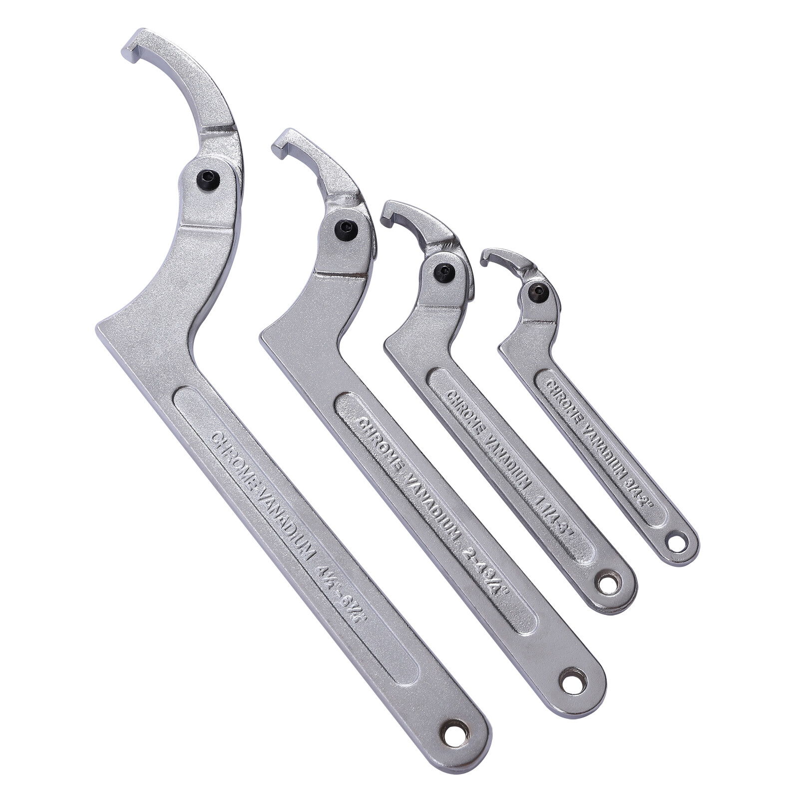4pcs Adjustable Hook & C Pin Spanner Wrench Set Tighten Removing Nut Wrench New