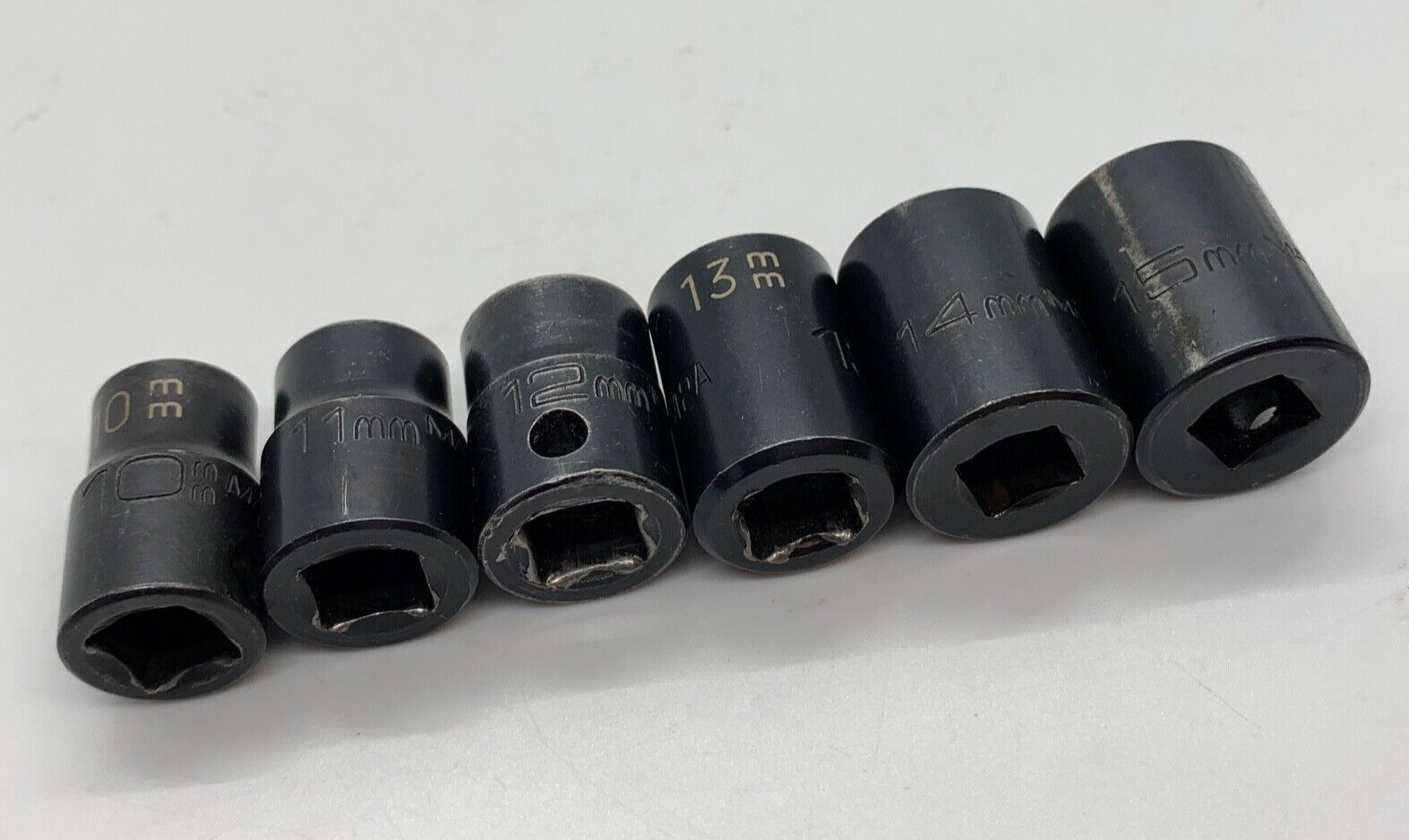 MATCO Tools Metric 10mm – 15mm 3/8″ Drive 12-PT Impact Socket Set Shallow Lot