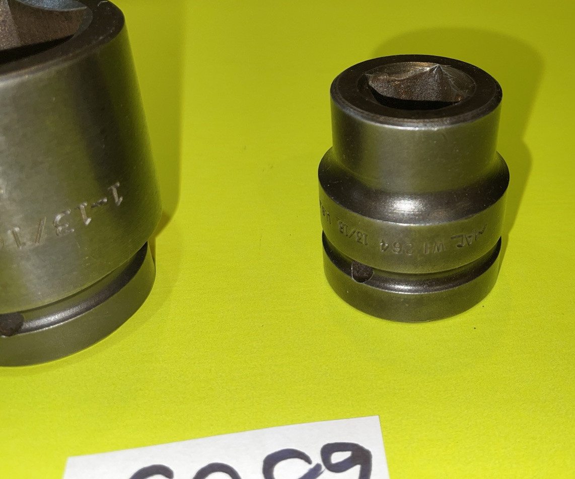 MAC TOOLS 2 PIECE 1 INCH DRIVE BUDD WHEEL IMPACT SOCKETS 13/16, 1-13/16