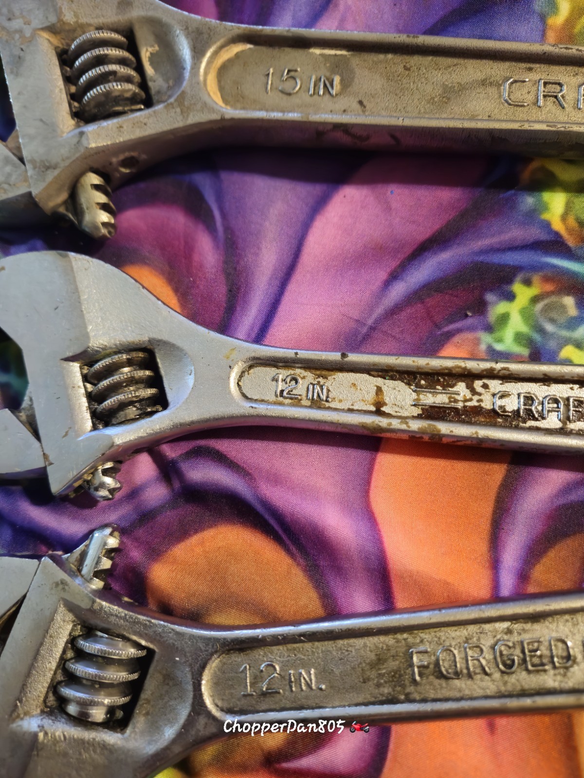 Vintage Craftsman Forged USA Adjustable Wrench Set – 12″ (300mm) & 15″ (380mm) –