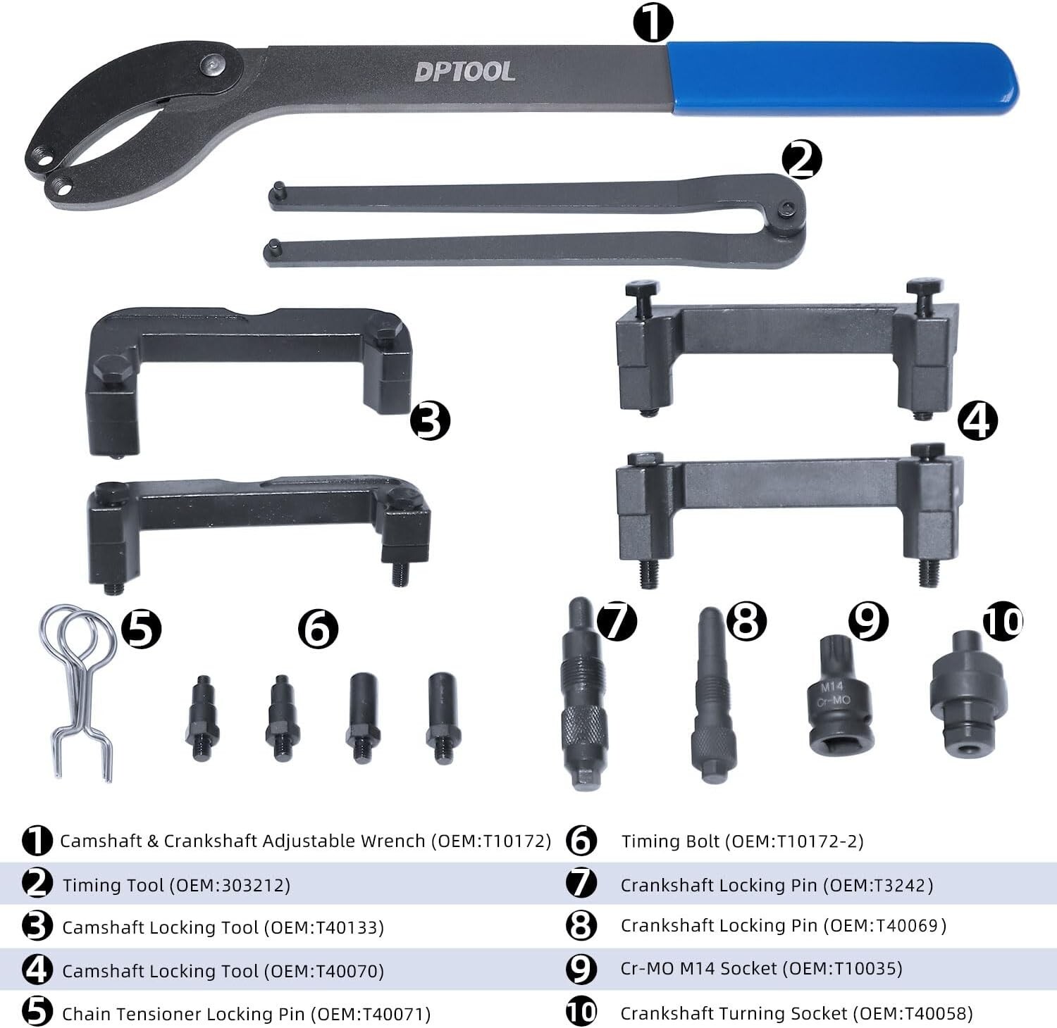 Timing Tool Kit Replacement for Audi VW 2.0 2.4 2.8 3.0T 3.2 4.2 5.2 Engine A4 A