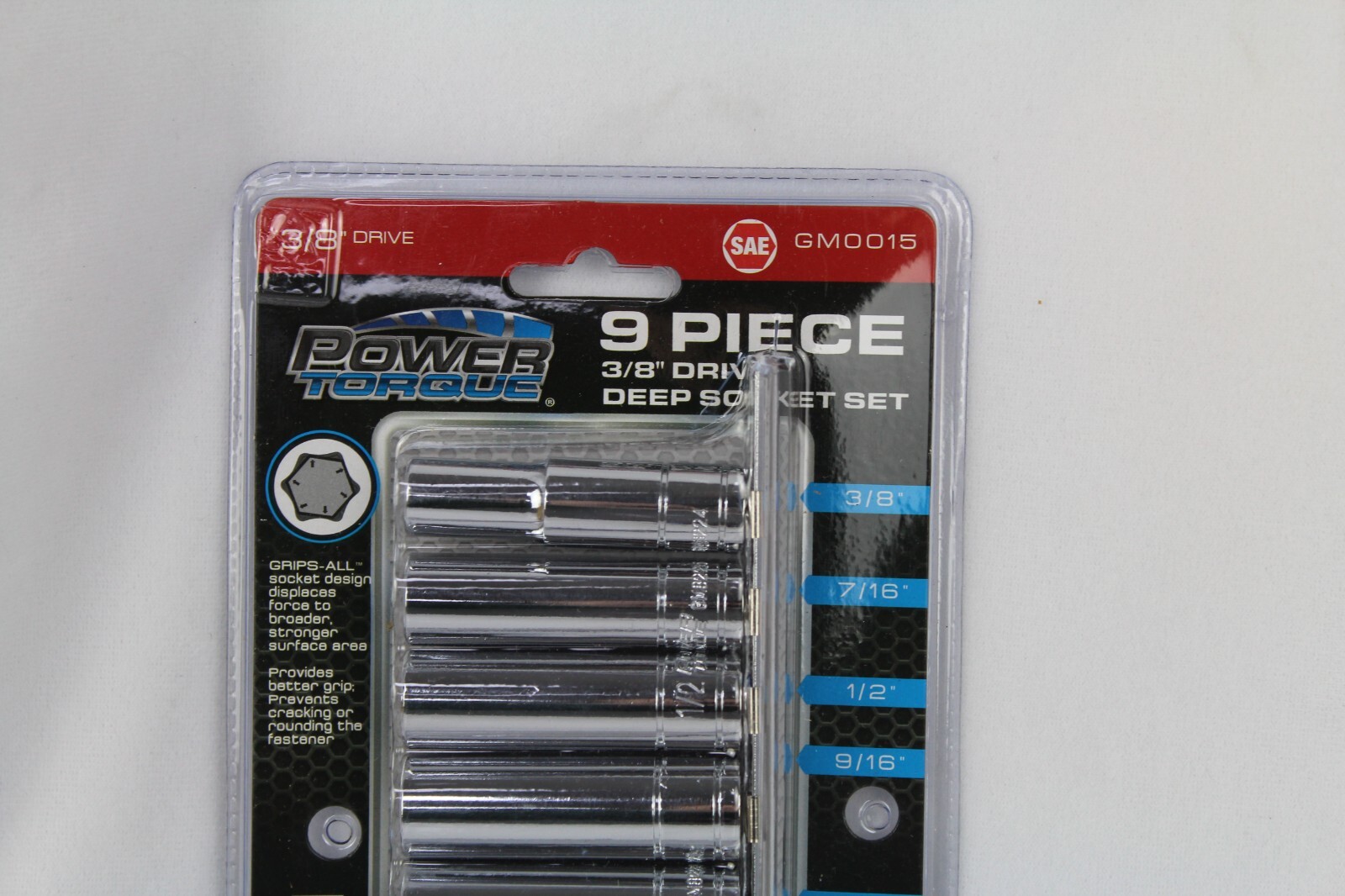 power torque 9 piece 3/8 drive deep socket set