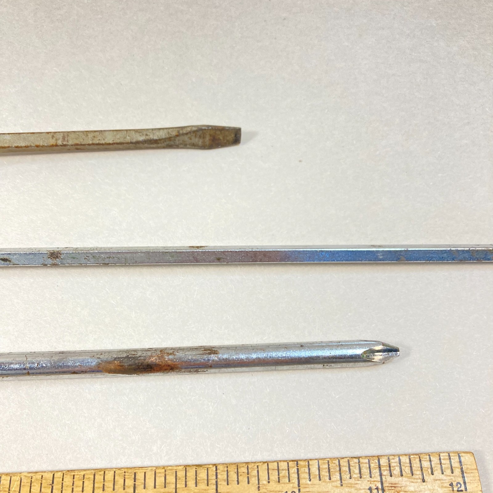 Vintage Screwdriver Lot 3 Pc 1 Phillips 2 Flat Slotted Long Shaft w/ 1 Craftsman