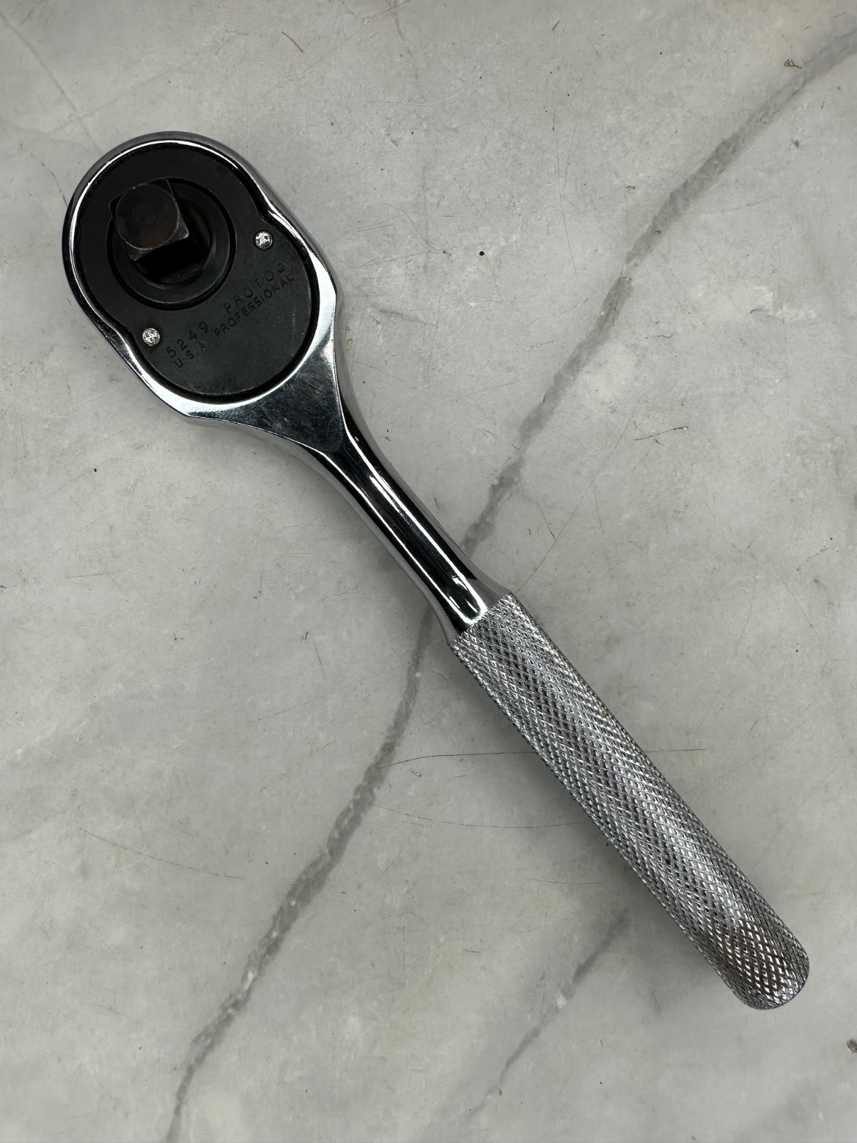 Vintage Proto 5249 Professional 3/8″ Drive Pear Head Ratchet 7″ Made in USA