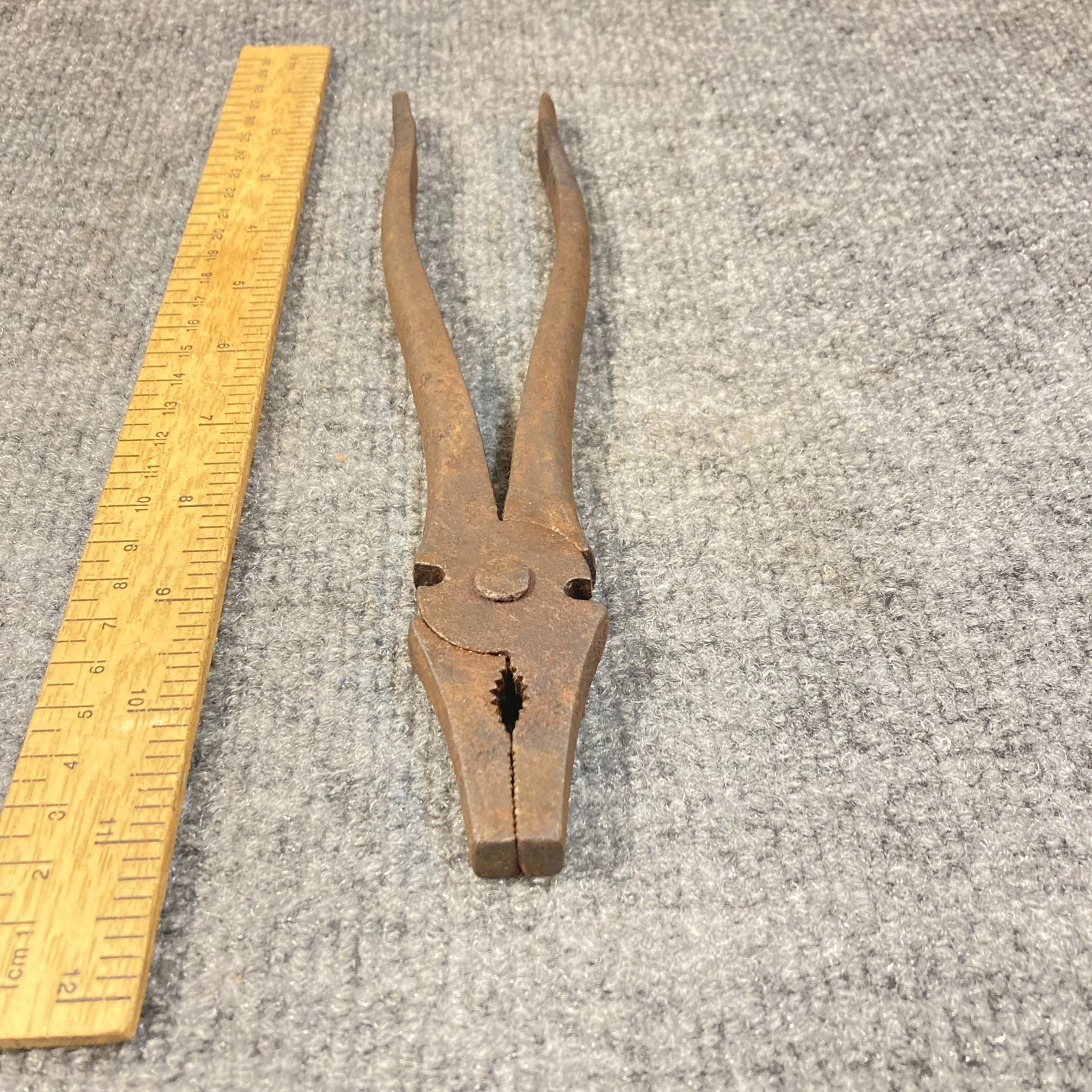 Vintage Hand Forged Pliers Wire Cutting Square Face Heavy Duty USA