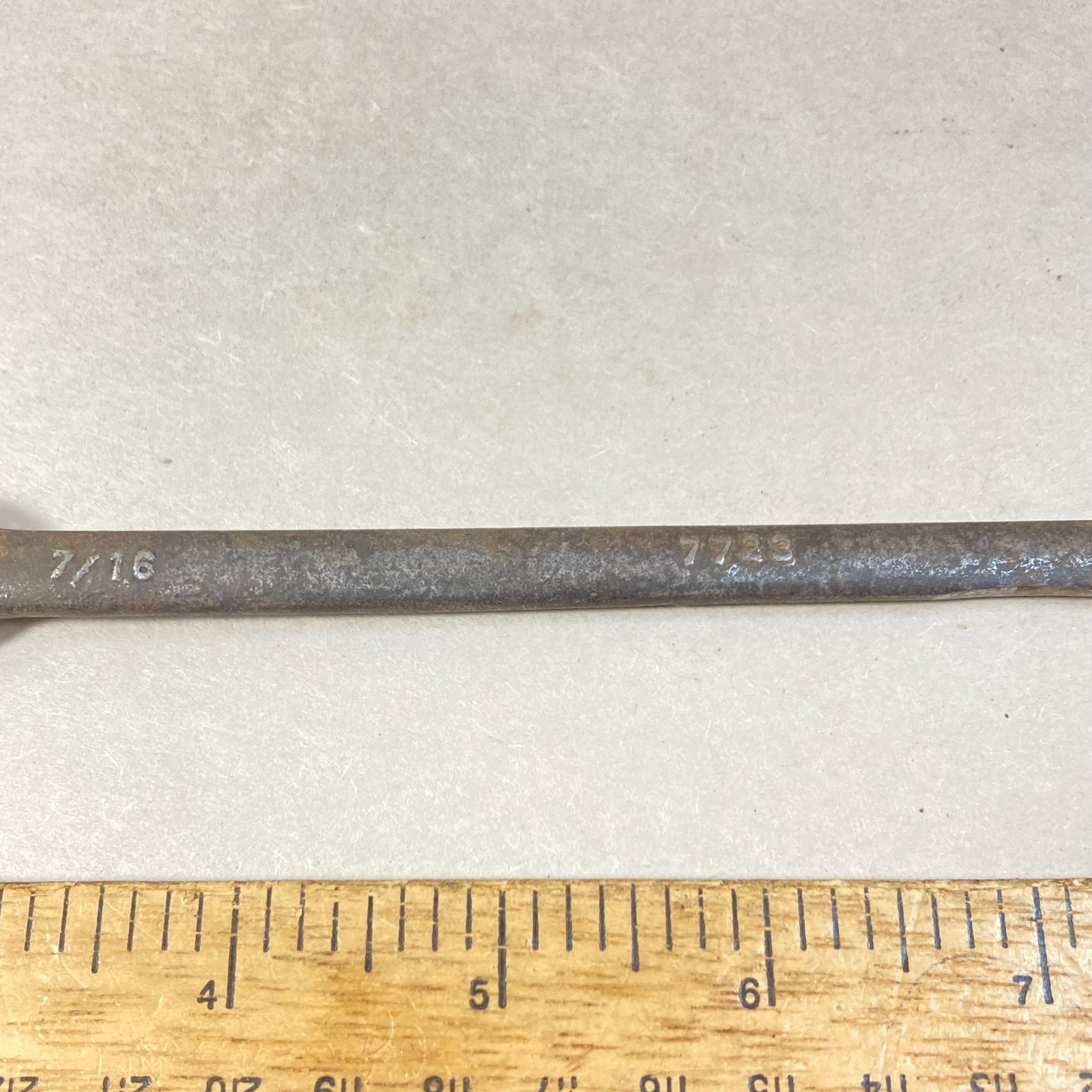Fairmount 7/16″-3/8″ Wrench Box End Thin Flat Handle 12 Point SAE #7723 USA