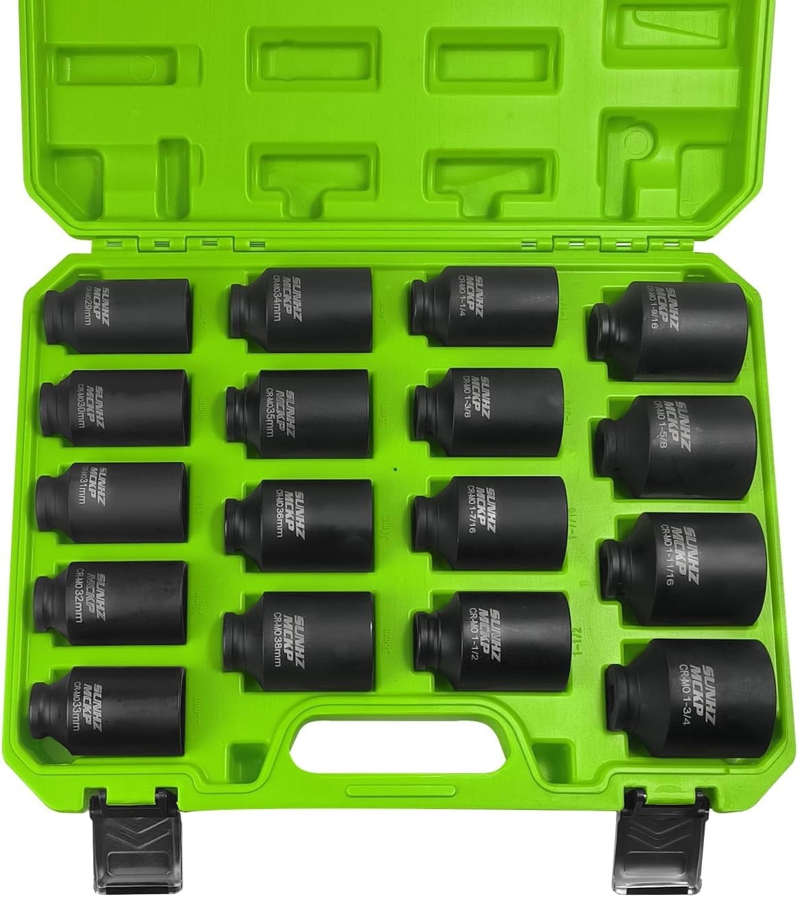 Chrome Molybdenum Steel Deep Impact Socket Set with Corrosion-Resistant Finish