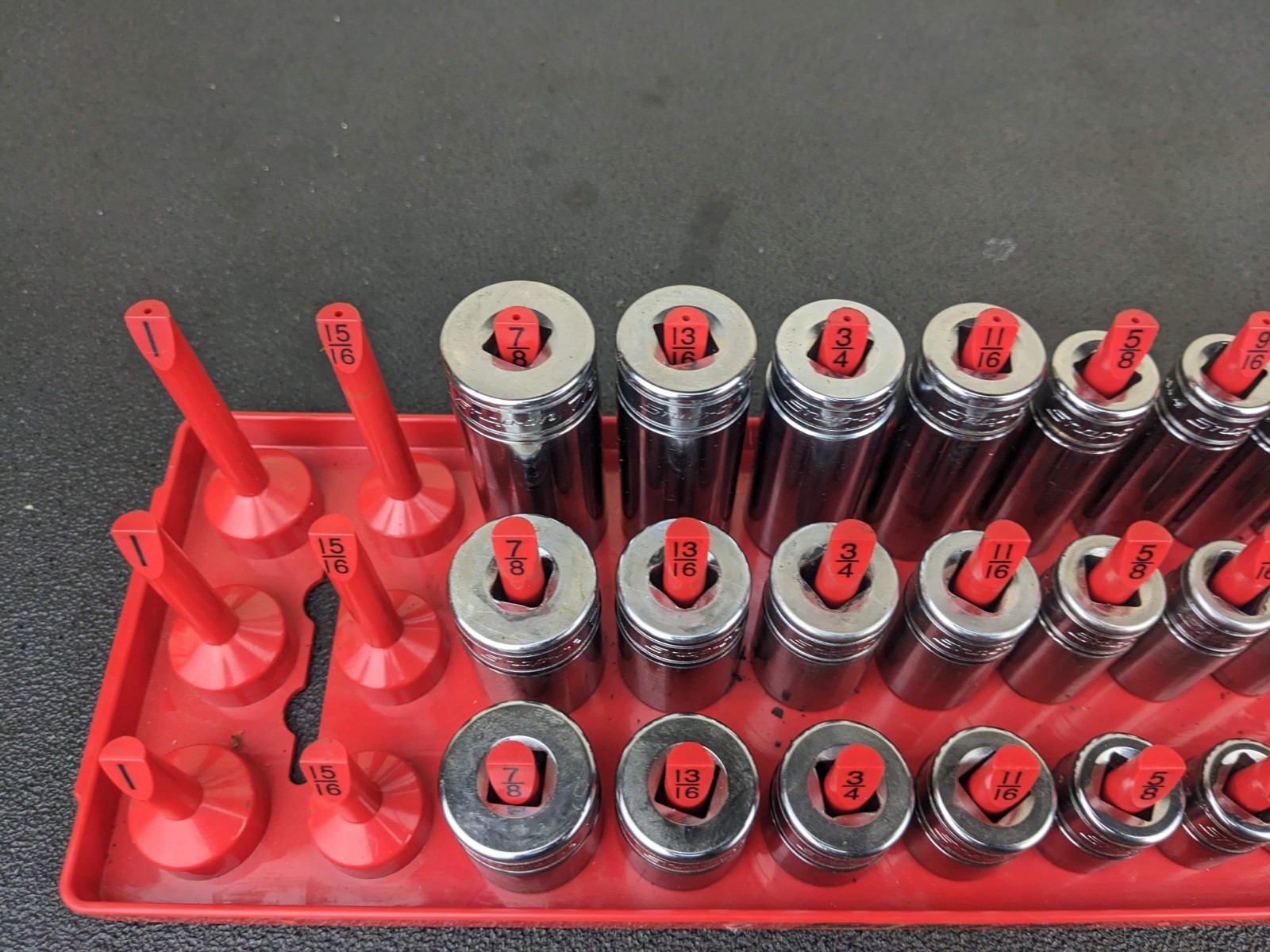 #bo723 Snap On USA 39pc 3/8″ Drive SAE 6 Point Shallow Semi Deep MASTER SET