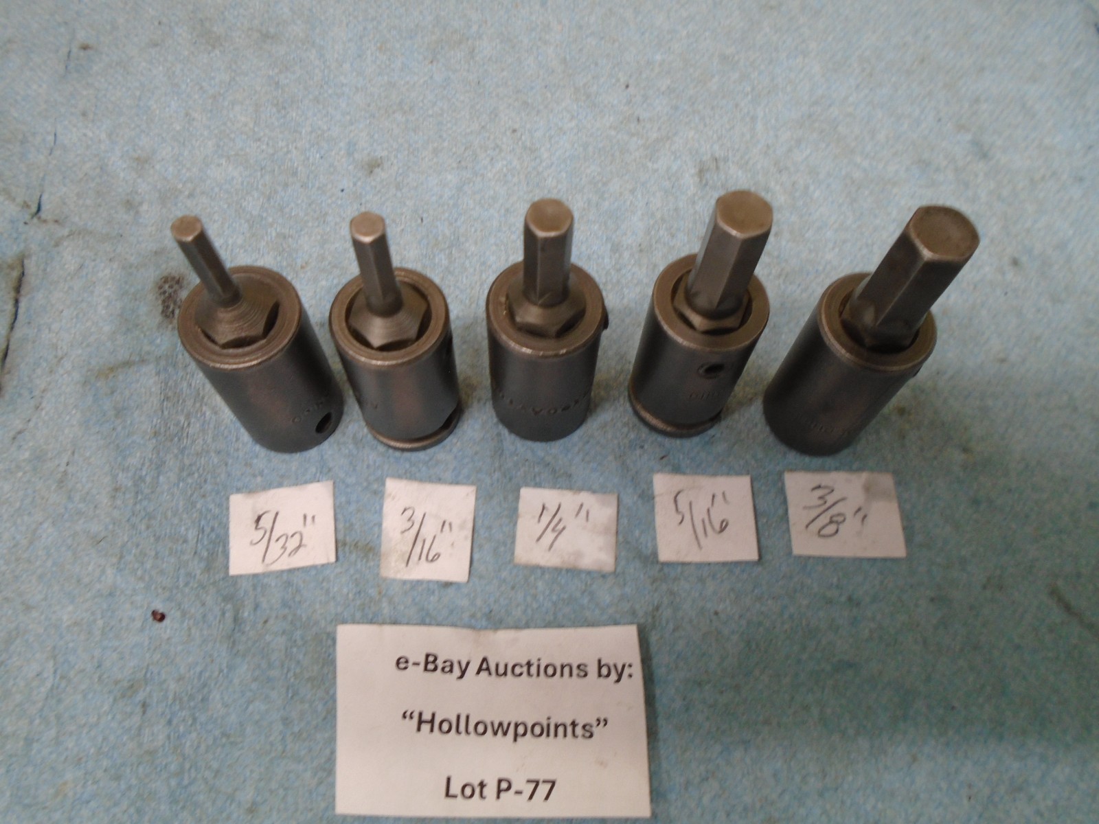 Apex Dayton O USA Impact Hex Allen Bit Set 5Pc 3/8″ Drive 5/32″ thru 3/8″ P77