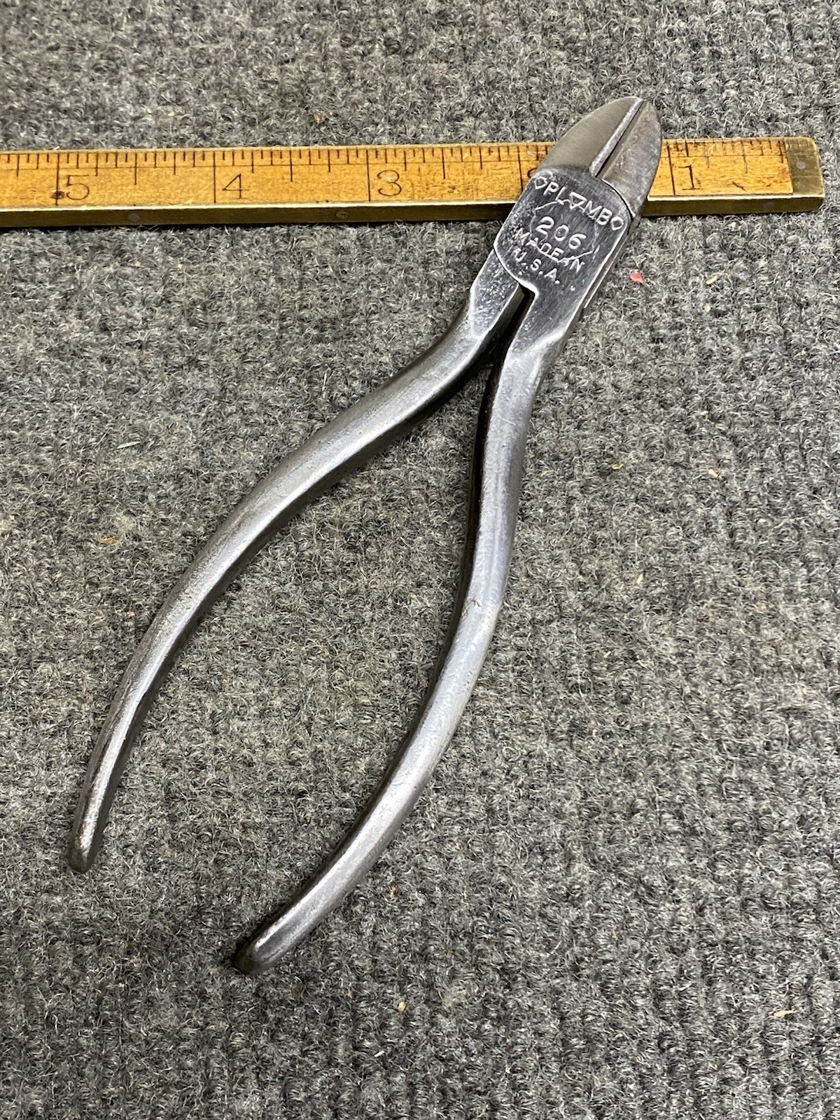 Plomb Diagonal Side Cutters Pliers 6” No. 206 Vintage USA Rare