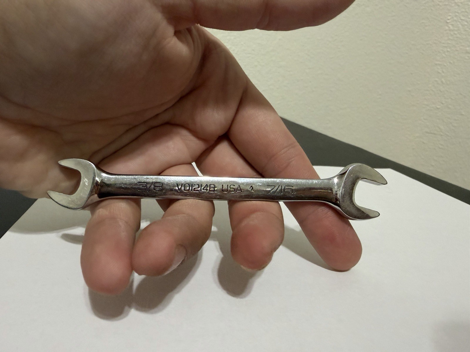 Snap-on Tools 3/8″ – 7/16″ Open Ended Wrench VO1214B USA