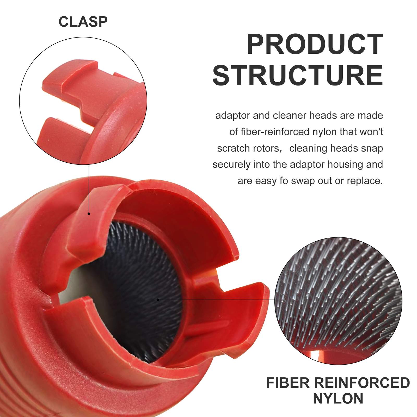 8pcs Car Wheel Stud Cleaner Tool Set for Removing Rust and Debris, 1/4 inch Hex