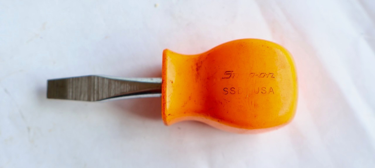 3.25″ Snap-on SSD1 Stubby Screwdriver w Orange Plastic Handle / Mt Top Tools