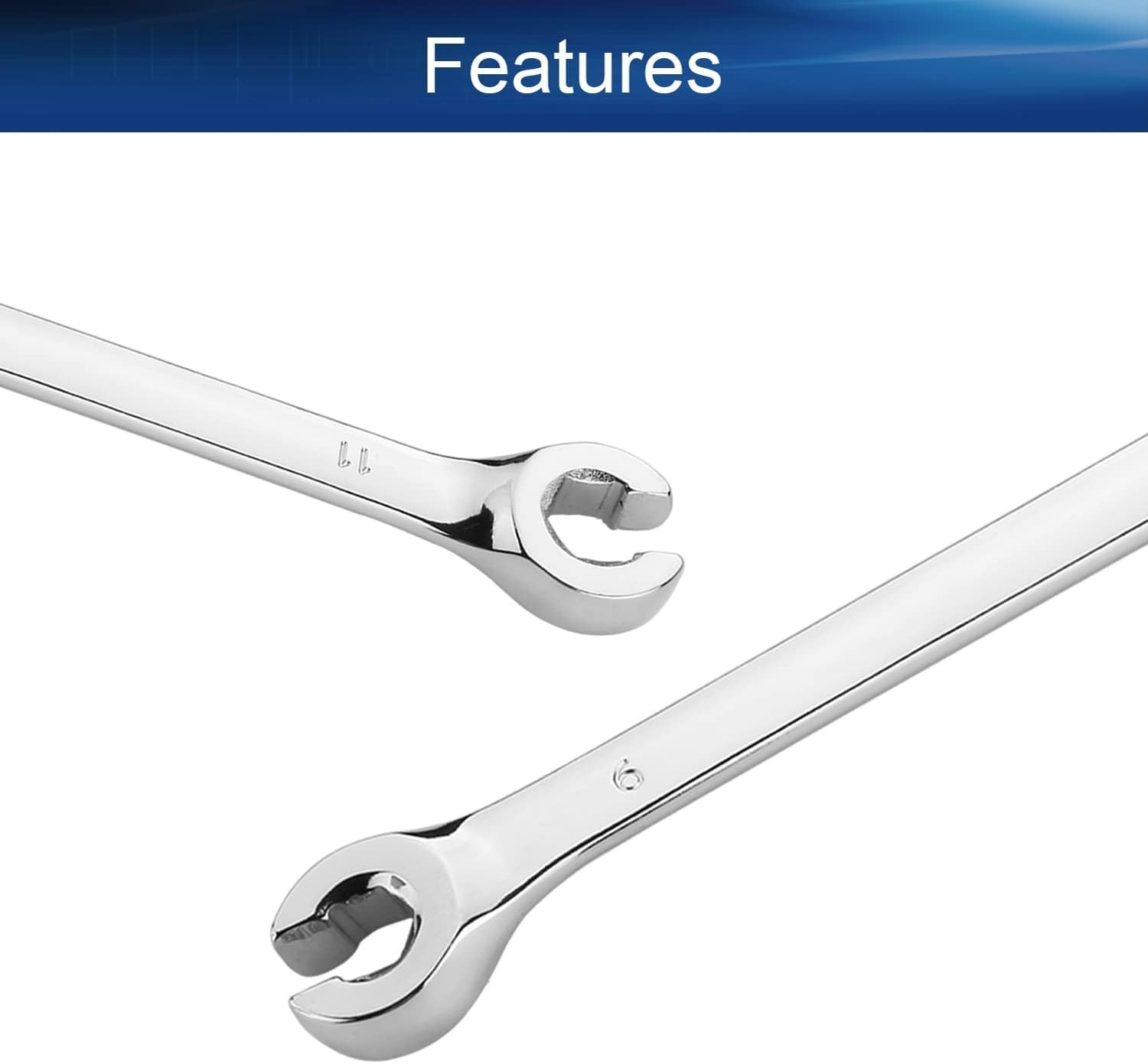 9 x 11mm Flare Nut Wrench Double Open End High Carbon Steel Mirror Polish Finish