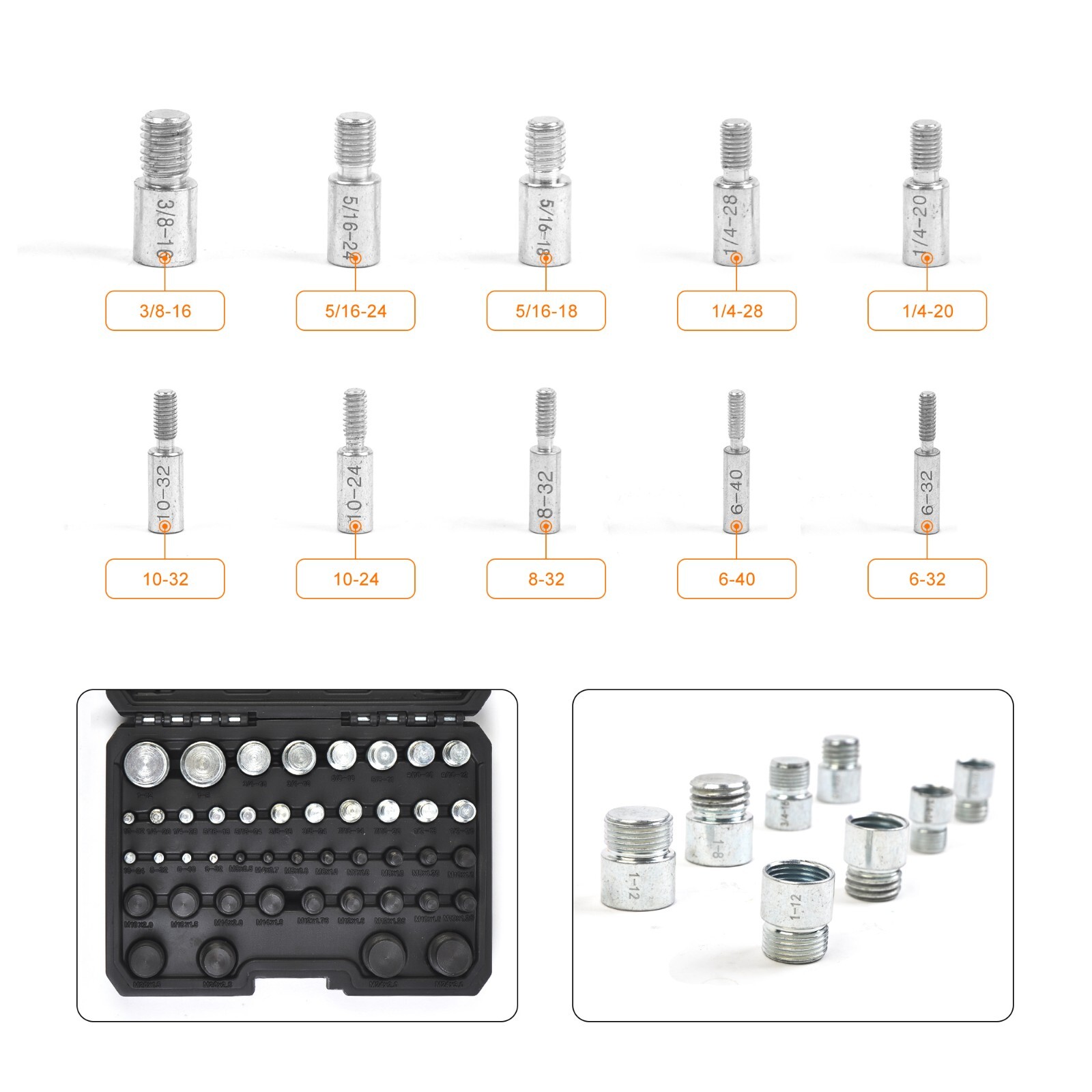 26 PCS SAE and Metric Nut and Bolt Thread Checker Set Nut and Bolt Thread Gauge