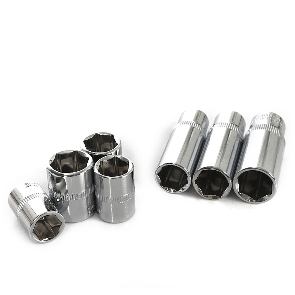 1/4″ Socket Deep Drive Ratchet Deep Hex Sockets CR-V Steel Long Reach 4mm-14mm