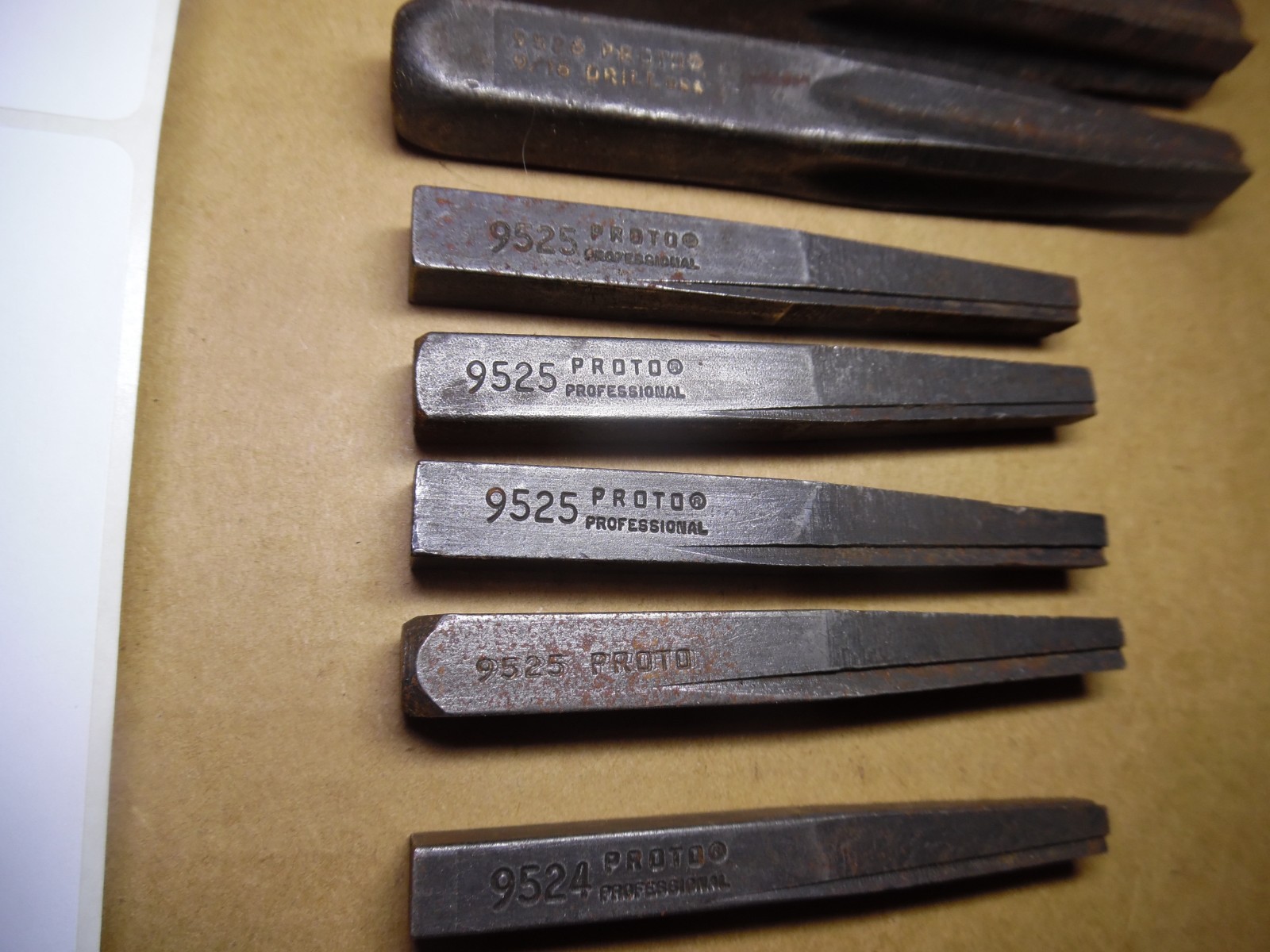 Vintage PROTO Tools 9529 9528 9527 9526 9525 9524 SCREW EXTRACTORS Set Of 9