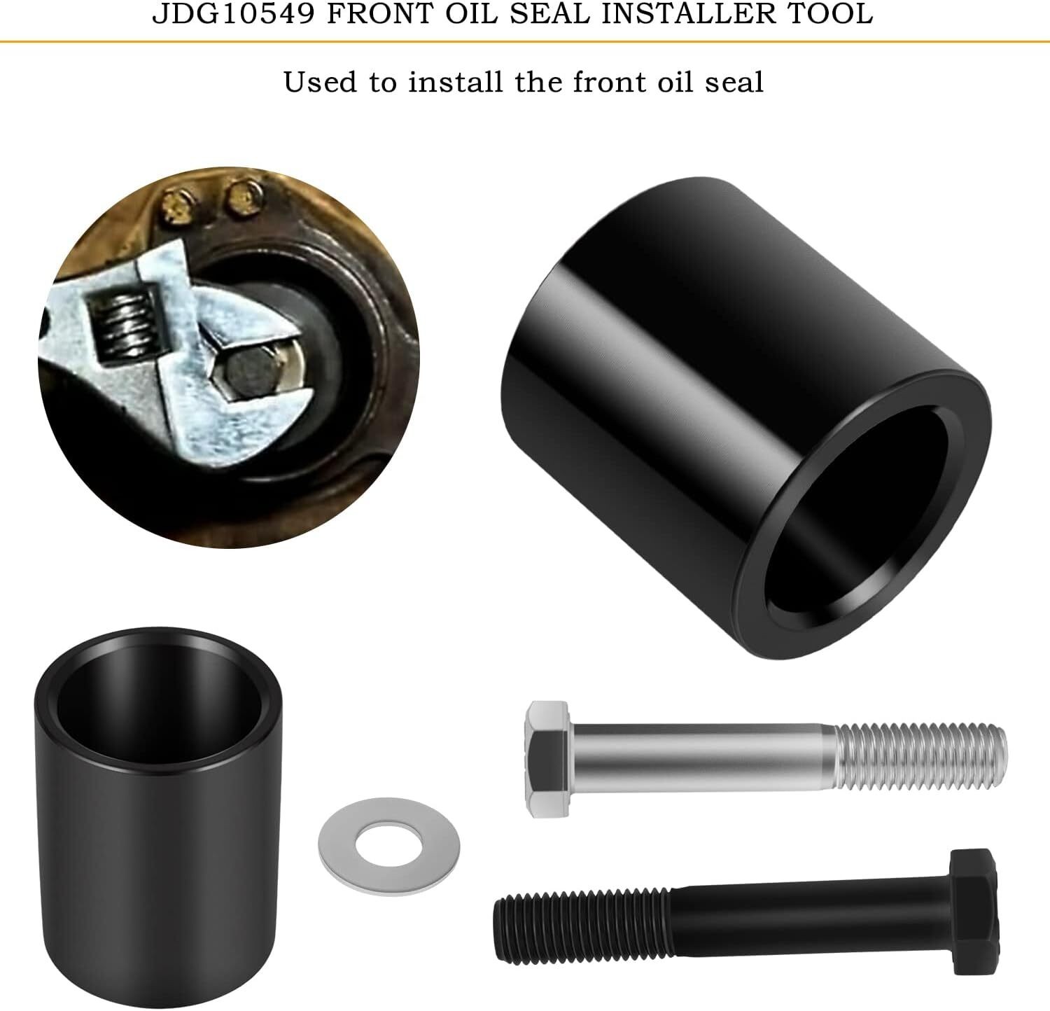 Black-Steel Front Oil Seal & Wear Sleeve Installer Tool Set Replace to JDG10549
