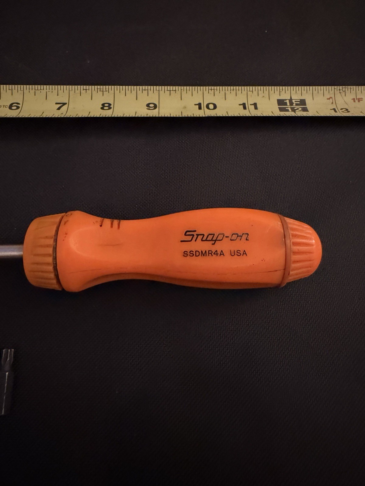 Snap-on Tools Orange Ratcheting Screwdriver SSDMR4A With Bits