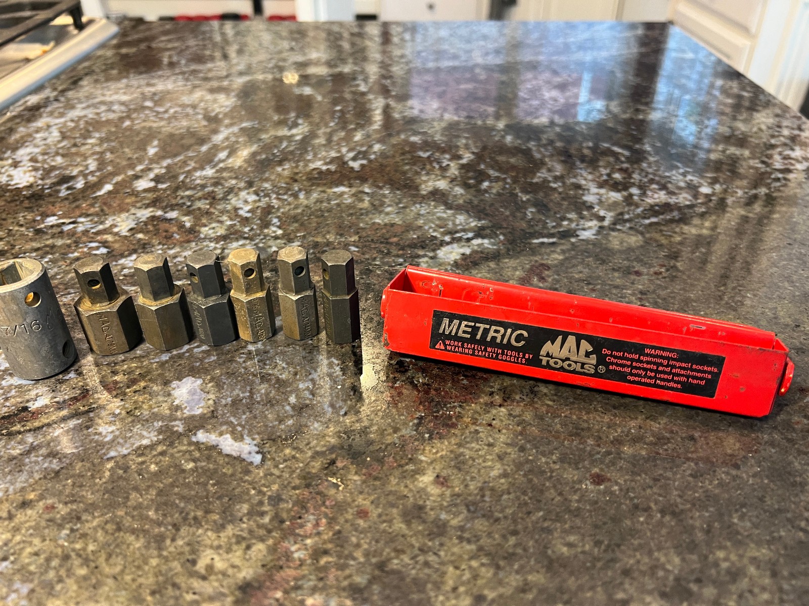 Mac Tools 7/16″ Drive 9/16″ 5/8″ 13mm 14mm 17mm 19mm Impact Hex Driver Lot VT31Y