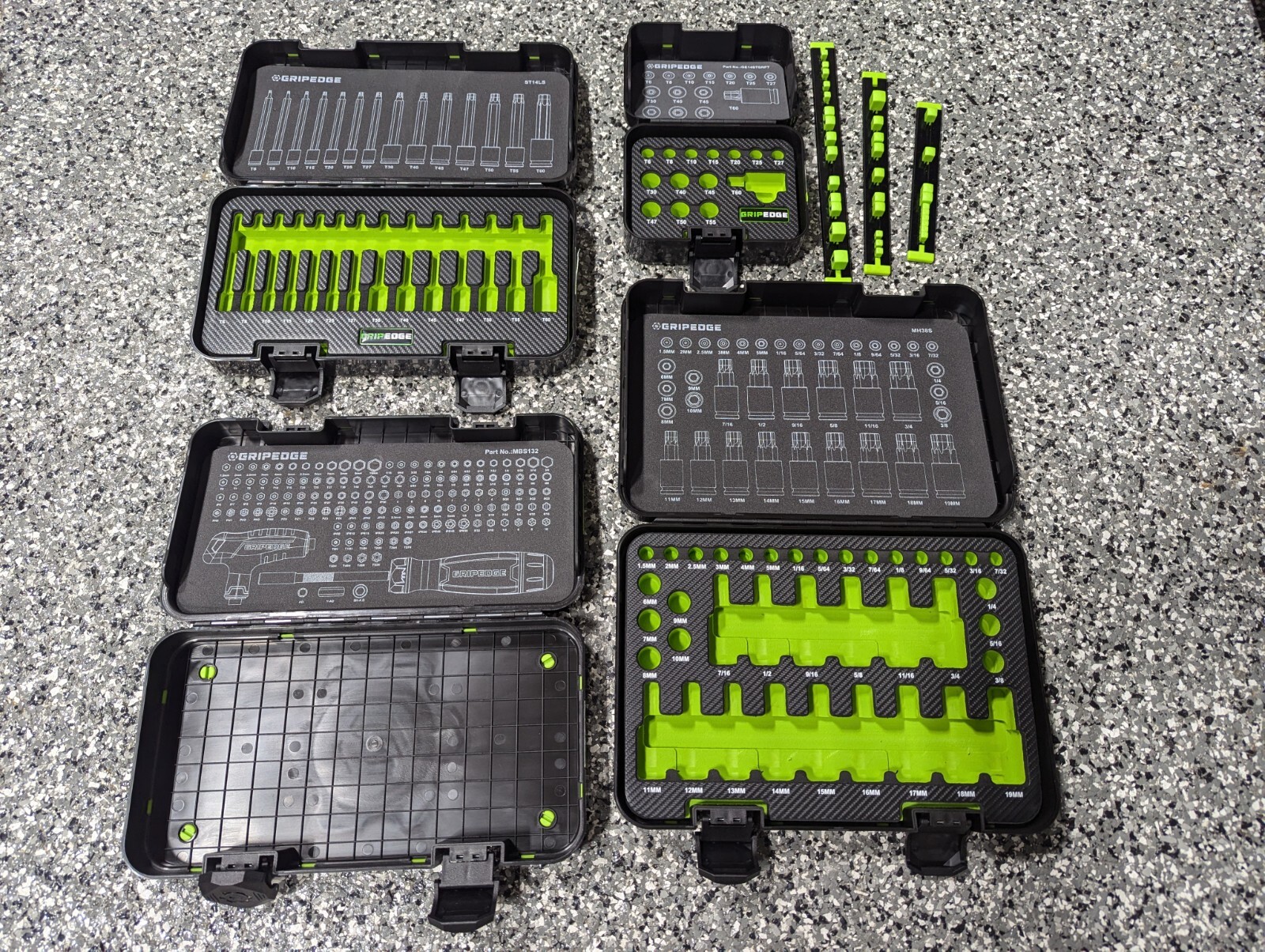Grip Edge Tool Storage Cases ONLY Hex Torx Star Bit Socket Foam Inserts Racks