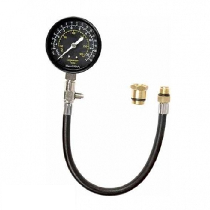 Automotive Compression Tester 2 Adapters 2-1/2″ Diameter Gauge Gas Engine Tester