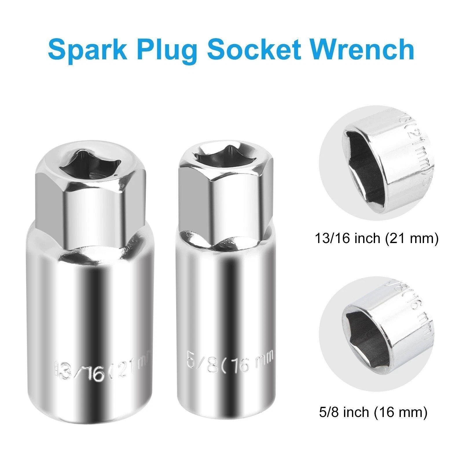 3PCS Spark Plug Removal Tool 16 21mm T-Handle Flexible Spanner Socket Wrench Set