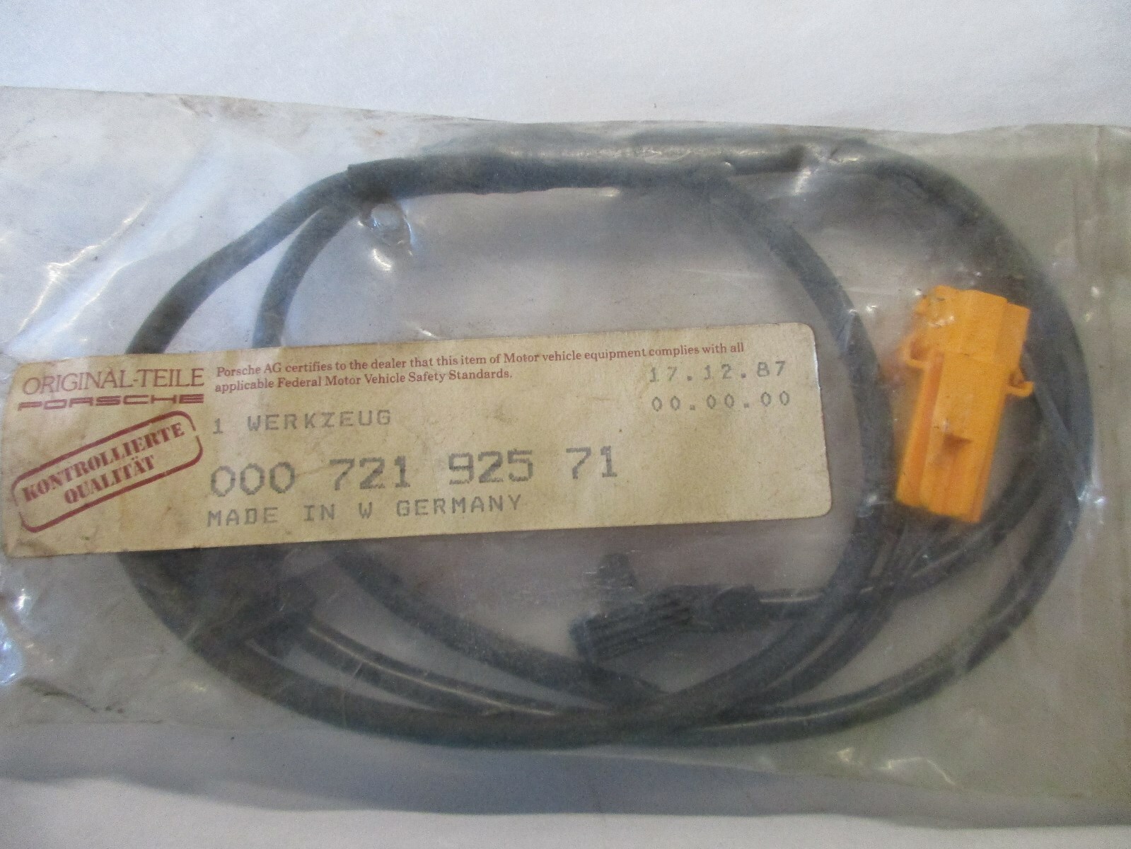 PORSCHE TOOL 9257 00072192570 SRS TEST UNIT ADAPTER CABLES AND HARNESS