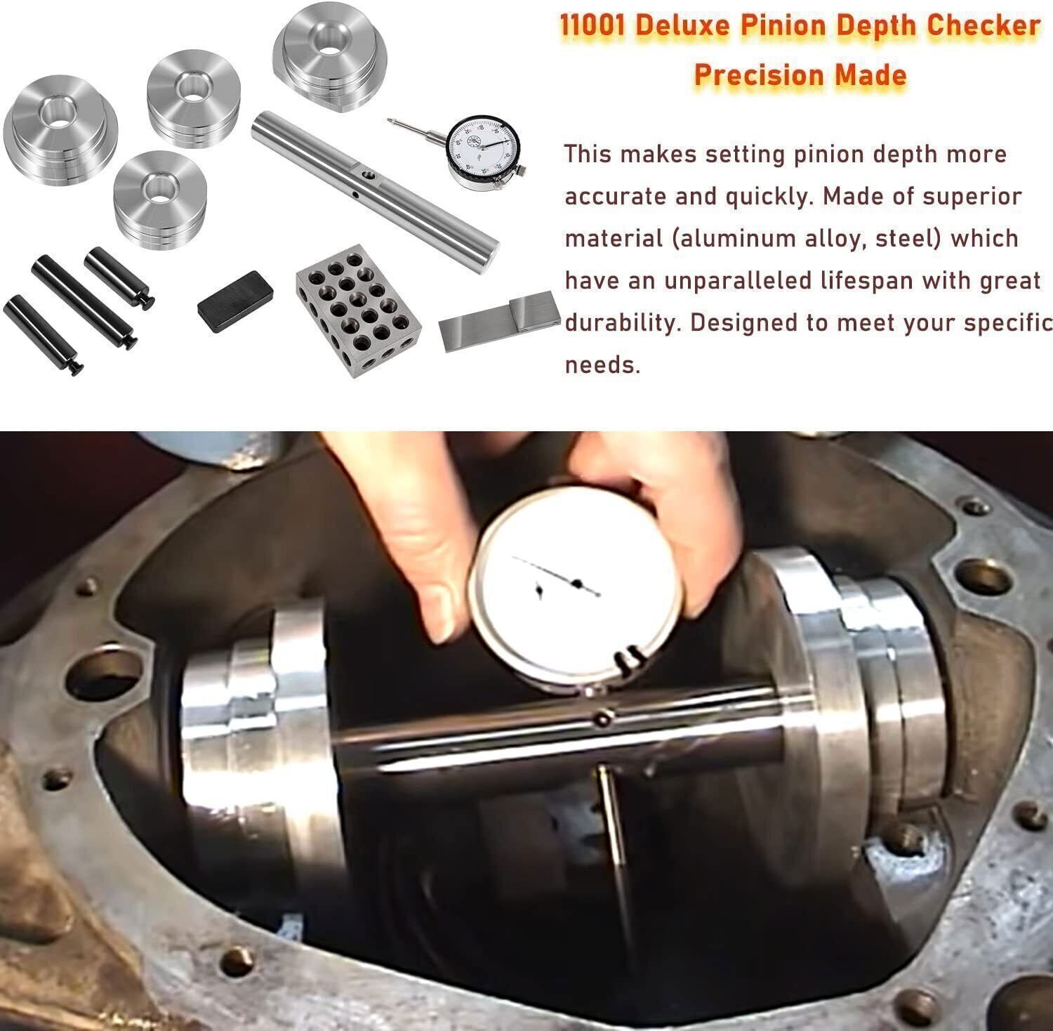 11001 Pinion Depth Checker Kit for GM Ford Dana 10-14 Bolt Differential Setup