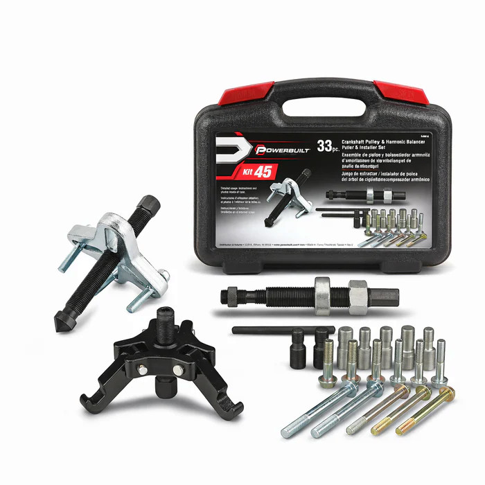 New Powerbuilt Harmonic Balancer & Crank Pulley Puller & Installer Kit