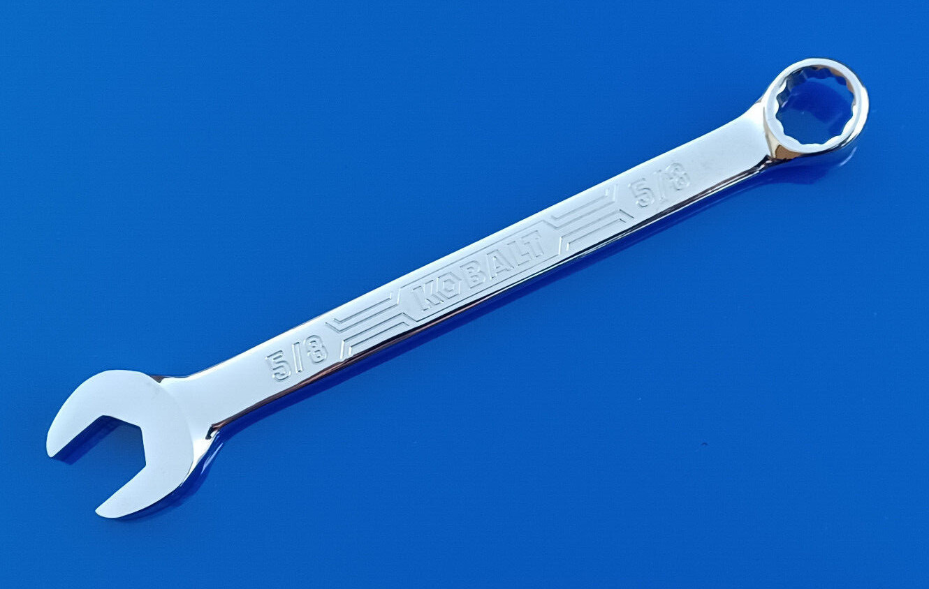 Kobalt Combination Wrench 12 Pt. Polished Chrome Pick a Size NEW MM SAE + Stubby