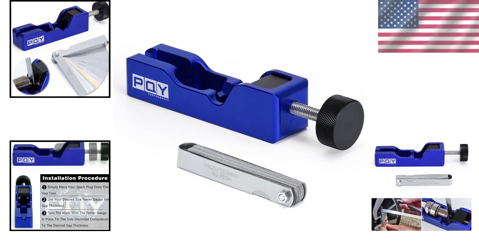 Effortless Spark Plug Gap Adjustment Tool with Feeler Gauge for Cars & Bikes