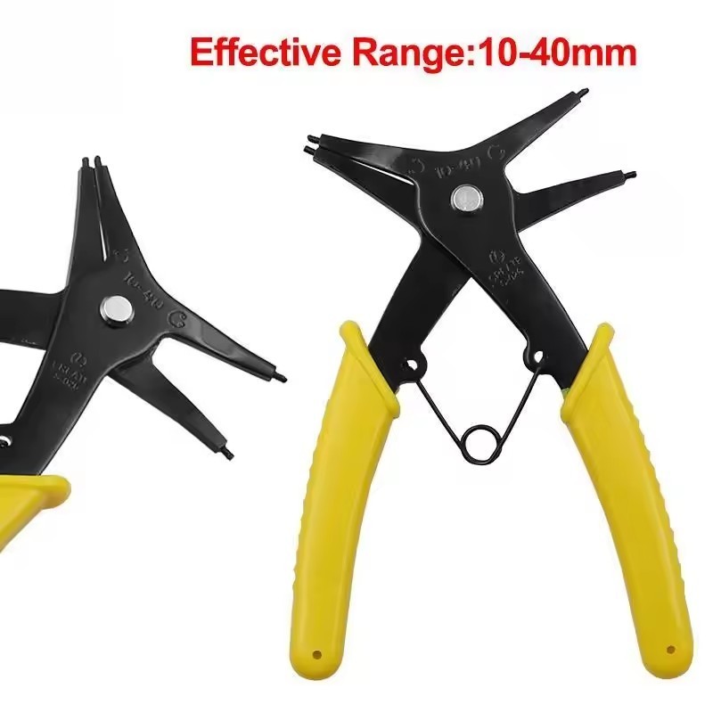 2-In-1 Spring-loaded Plier Dual-purpose Snap Rings Mounting And Dismounting Tool