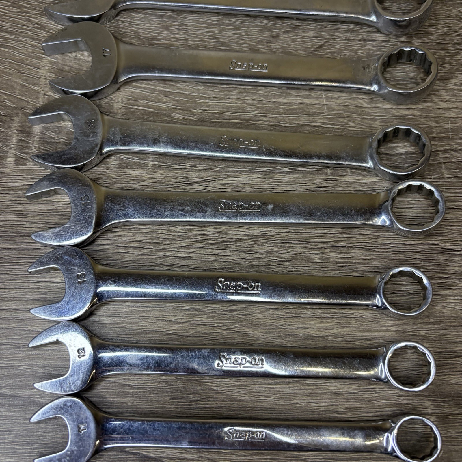 Snap-on 12pc Metric 12pt Flank Drive Short Combo Wrench Set OEXM6-OEXM19 6-19mm