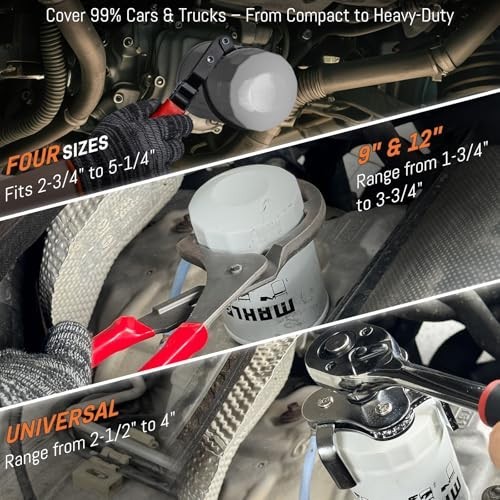 8-Piece Adjustable Oil Filter Wrench Set, 3-Jaw Pliers & Tools for Car, Truck, M