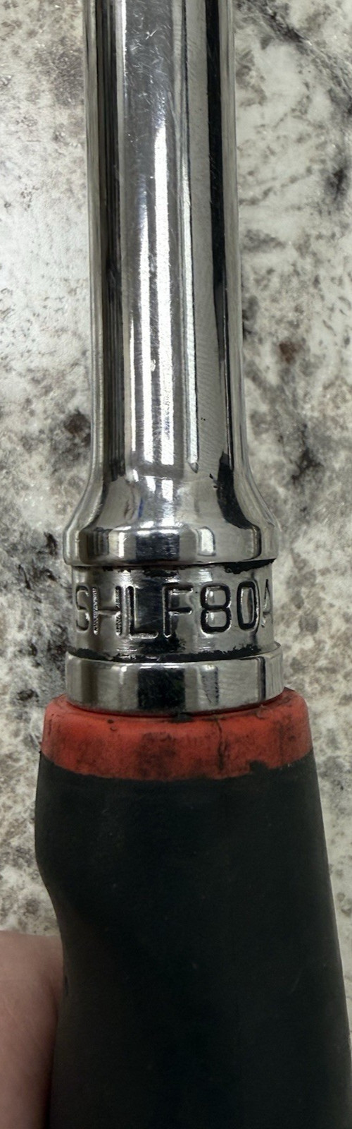 Snap On shlf80a 1/2” drive dual 80 soft grip long handle flex head ratchet red