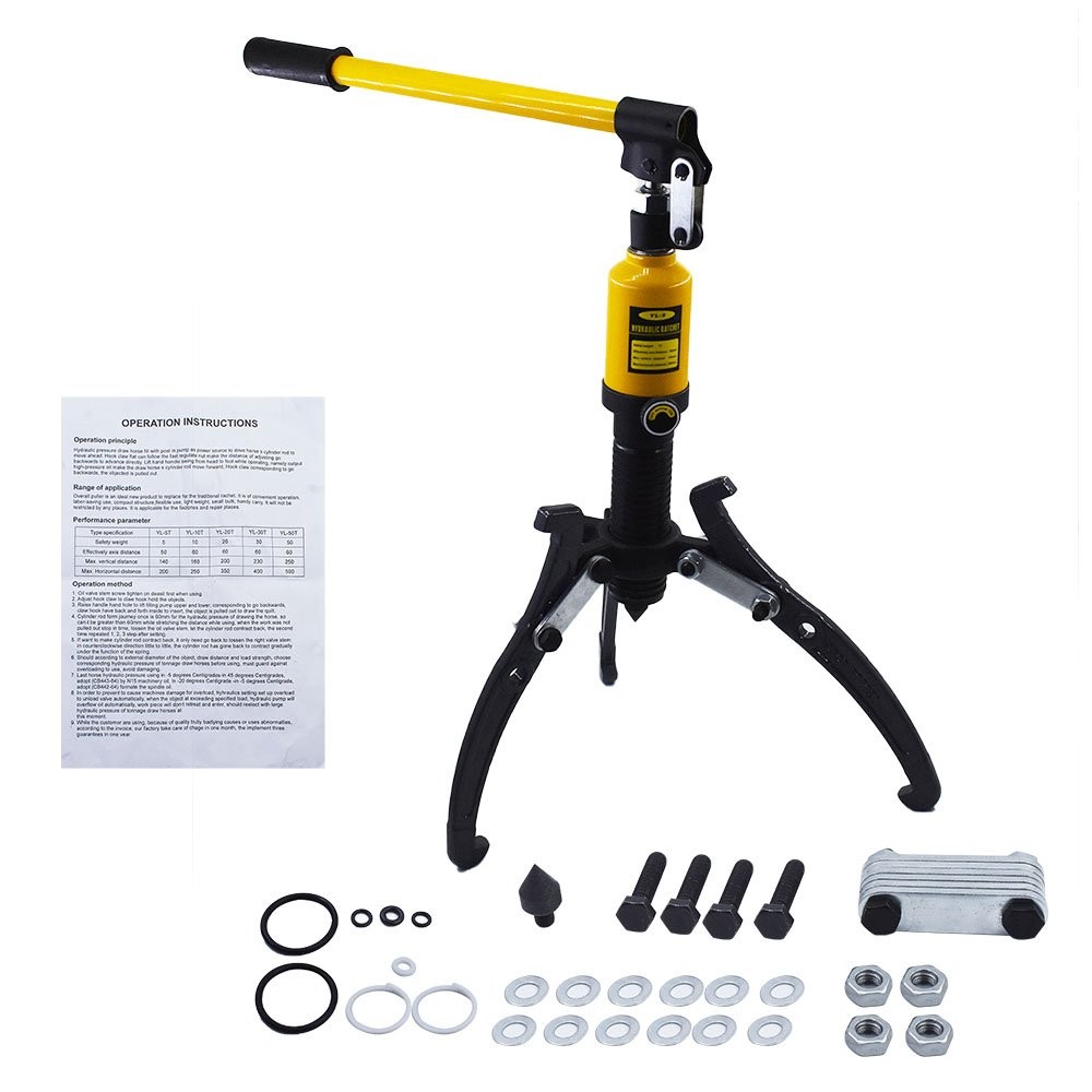 5T Hydraulic Gear Puller Pulling 3in1 Pumps Oil Tube Drawing Machine w/ Case