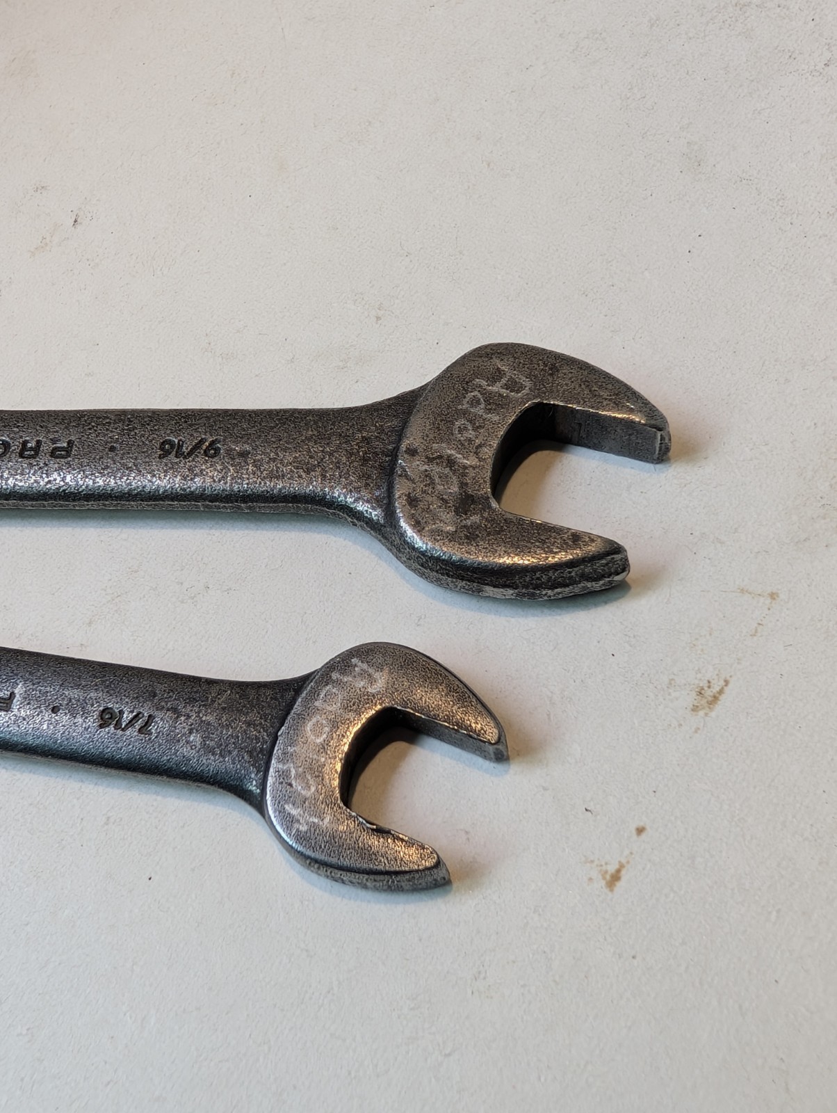 Vtg Proto Prof USA Double Open End Wrench X 2 Lot 9/16″-1/2″ & 7/16″-3/8″