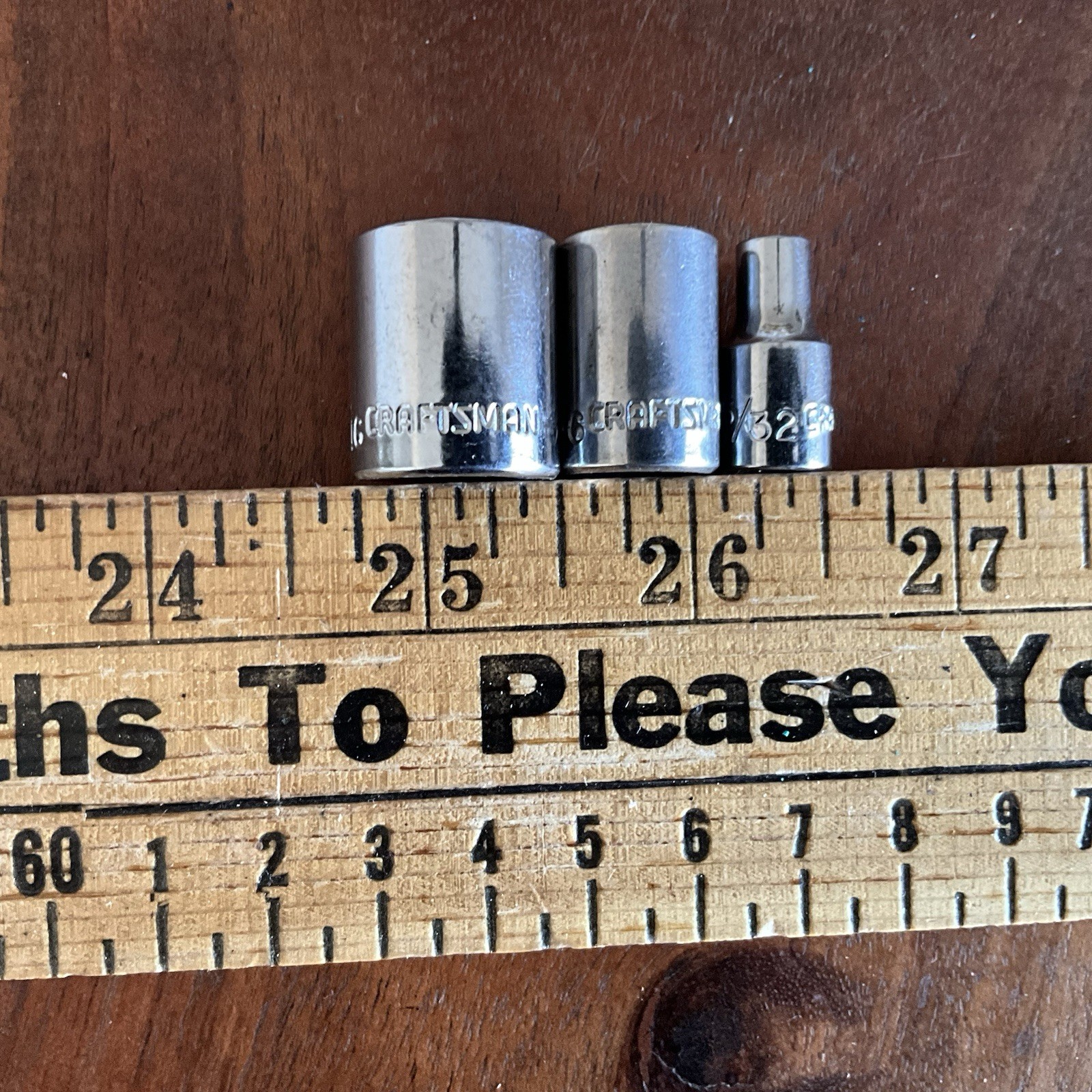 Vintage Craftsman 1/4″ Drive 9/16″ 7/16″ 5/32″ Shallow Socket 6 Point S-AH USA
