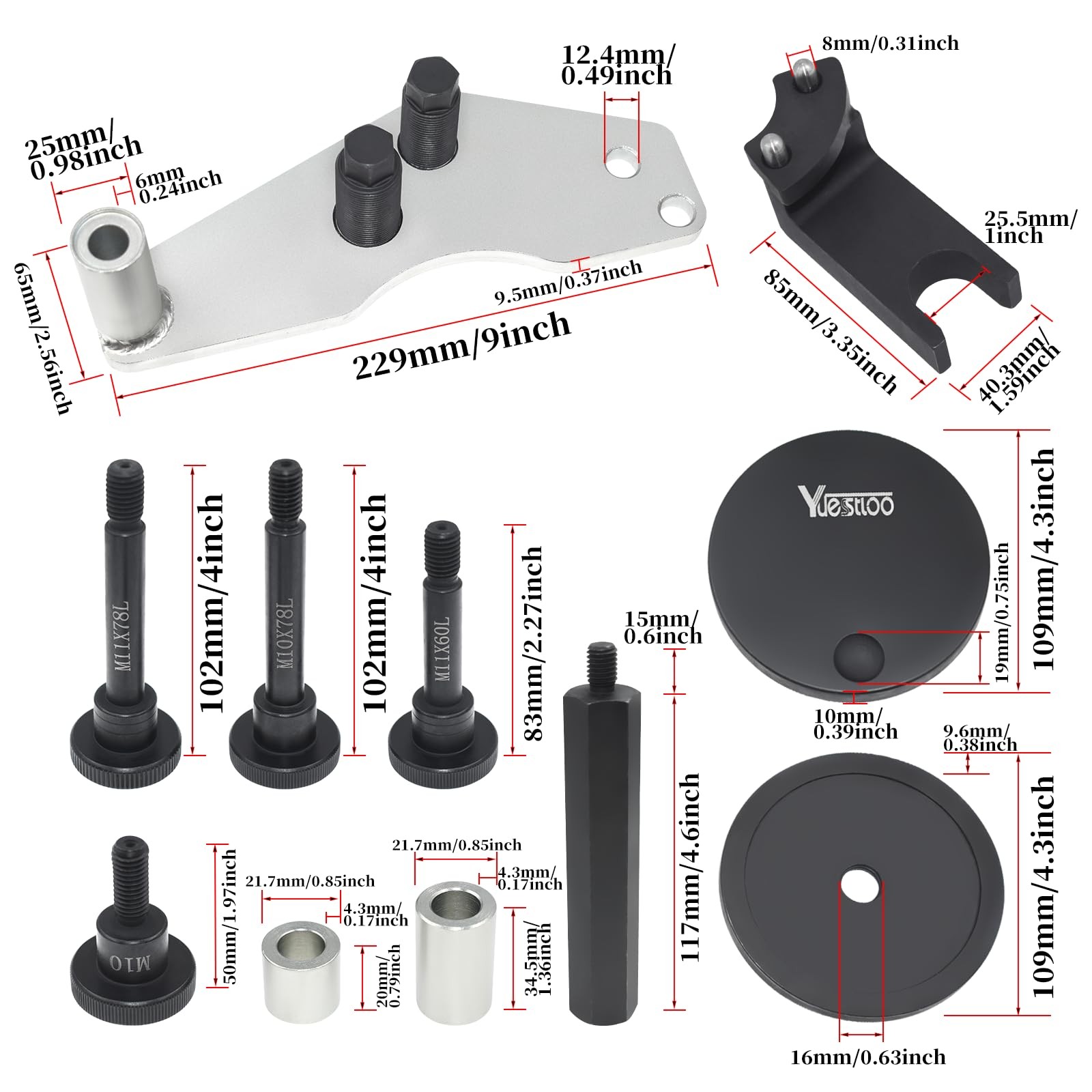 Yuesstloo Vacuum Pump Sealing Cover Remover Installer Kit Compatible blue