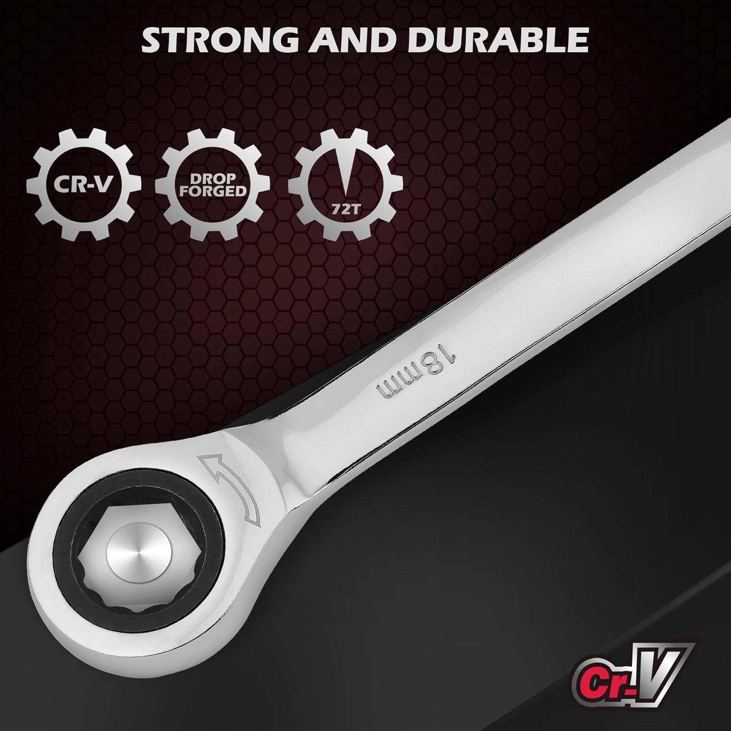 Ratchet Wrench Set, Combination Wrenches in Imperial and Metric Sizes