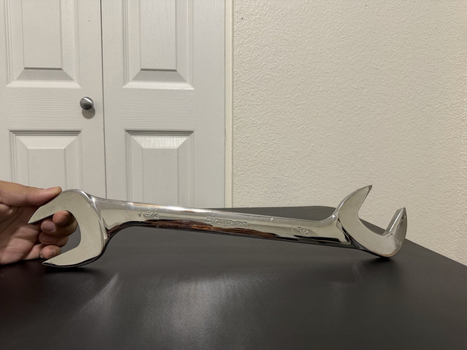 Snap-on 1-3/4″ SAE 4 Way Open-End Angle Head Chrome Wrench VS56B