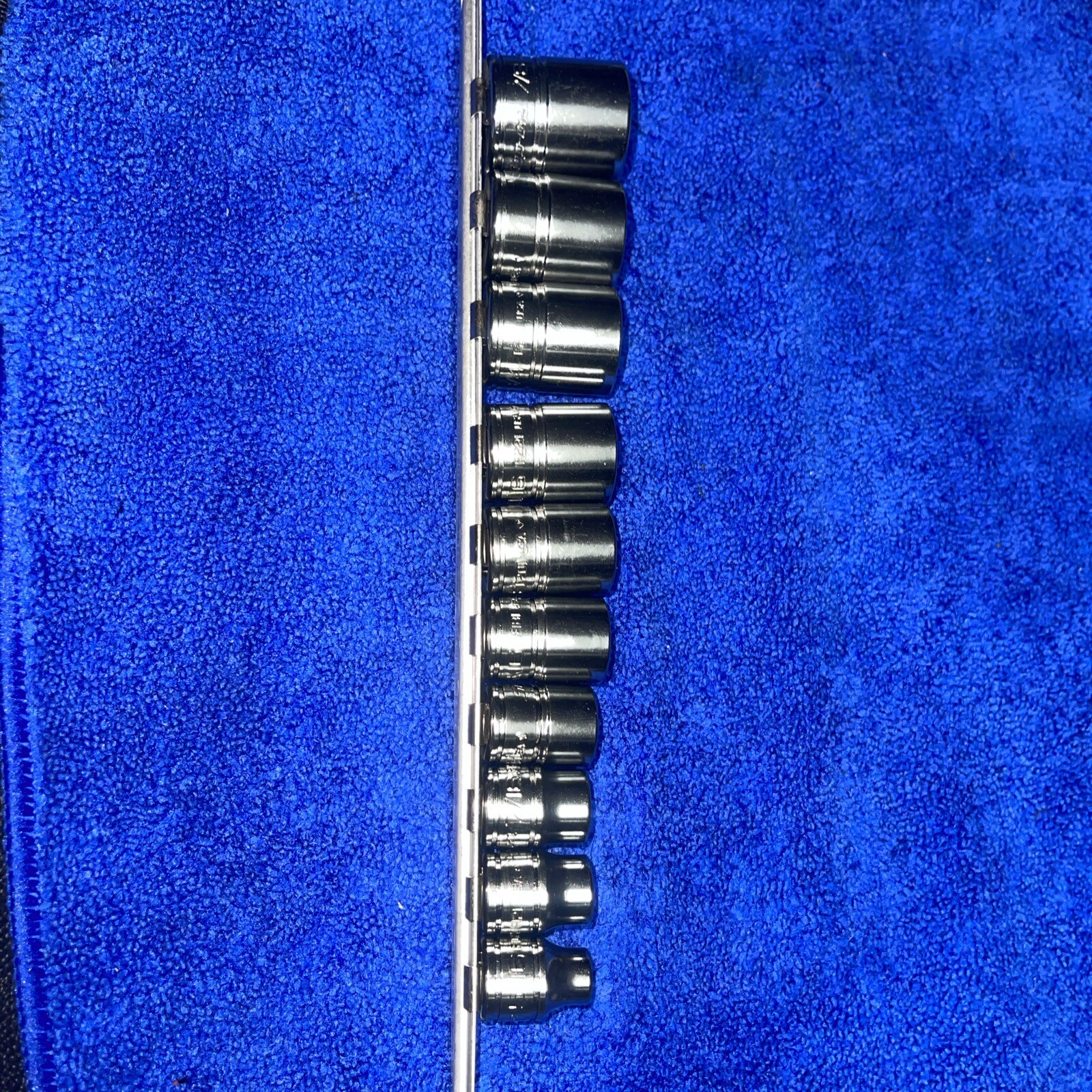 snap on 3/8 drive socket set Of 10 12 Pt . 5/16-7/8
