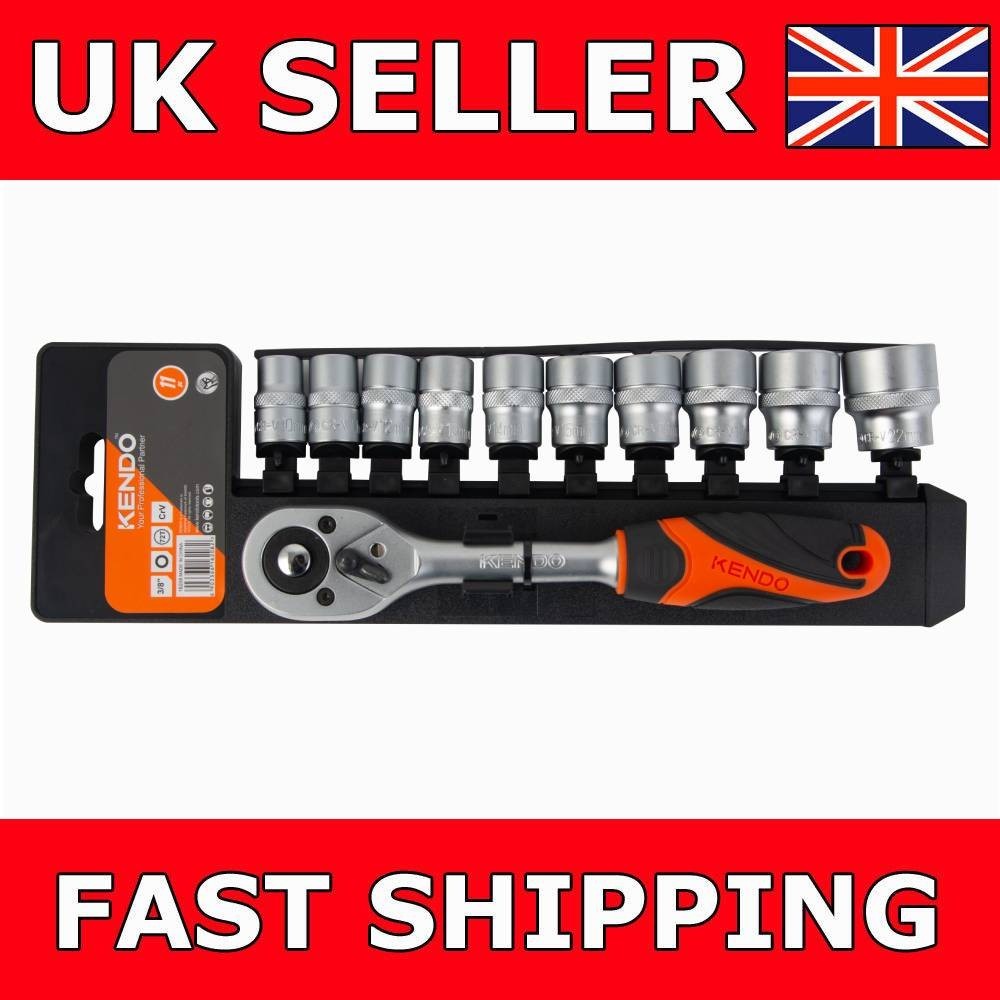 Ratchet Socket Set 3/8″ Drive & Tool Sets Wrench Set 10-22mm 11 Pc