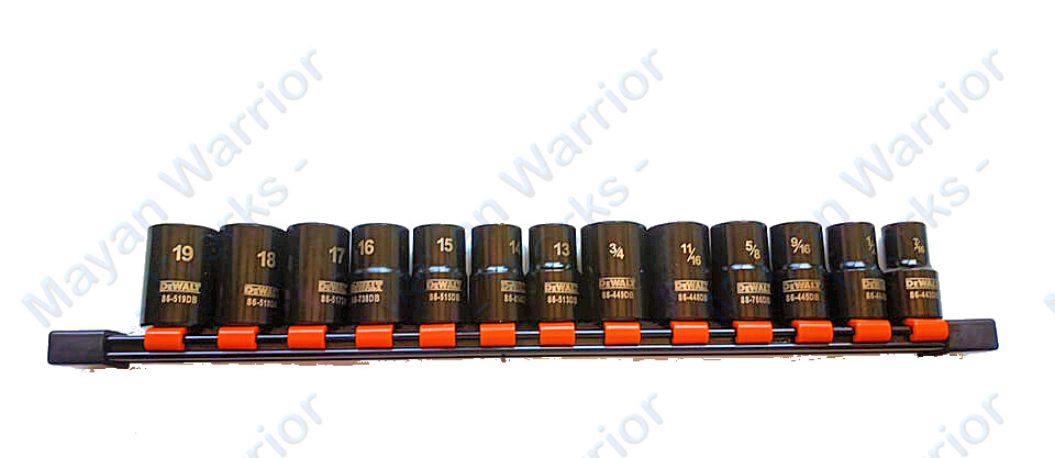 DeWalt 1/2″ Drive Black Chrome Socket Set – 6 Points – Metric & SAE – 13 sockets